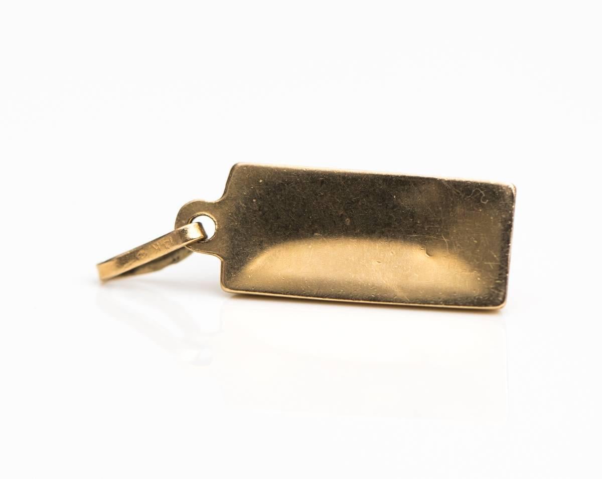 14k gold bar charm