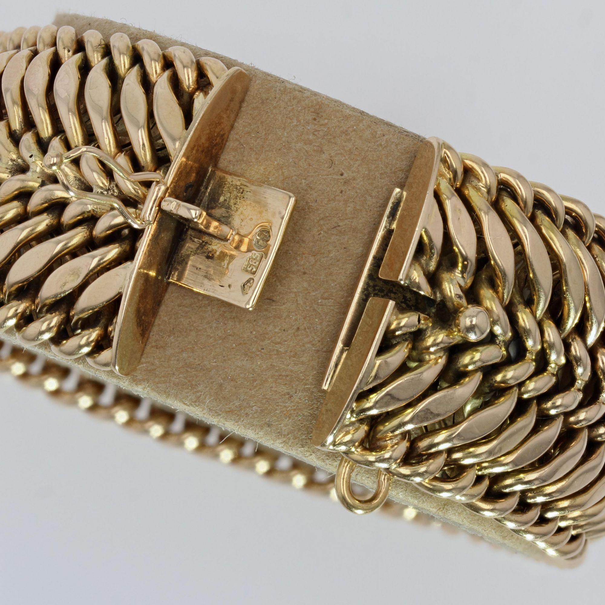 1950s 14 Karat Yellow Gold Curb Bracelet 2