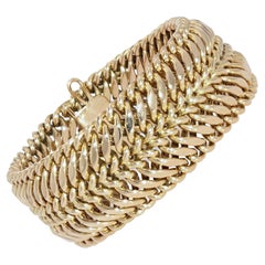 1950s 14 Karat Yellow Gold Curb Bracelet