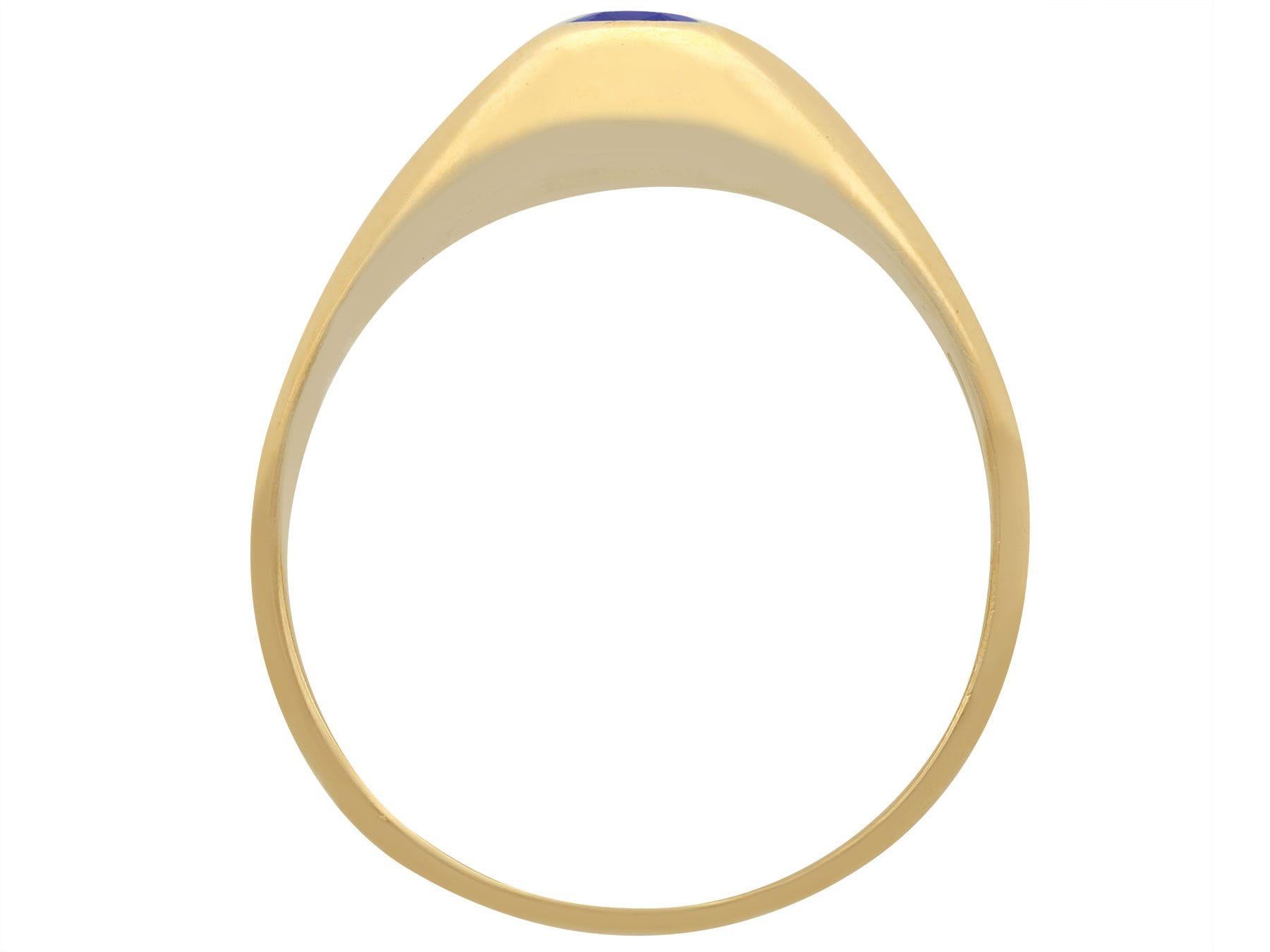 Vintage 1950er Jahre 1,42 Karat Saphir und 18K Gelbgold Ring für Damen oder Herren