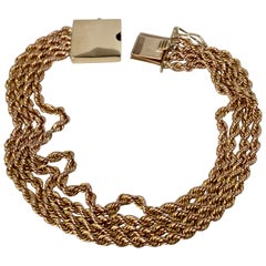 786 bracelet Rope Chain Bracelet Custom Made with Square Plaque Lock 14 Karat Gold
