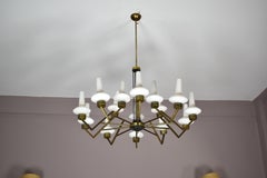 Araña italiana de 15 luces de los años 50 atribuida a Stilnovo