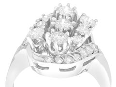 1950s 1.76 Carat Diamond and White Gold Cocktail Ring