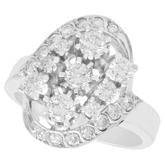 1950er Jahre Cocktail-Ring aus Weißgold mit 1,76 Karat Diamant und Weißgold