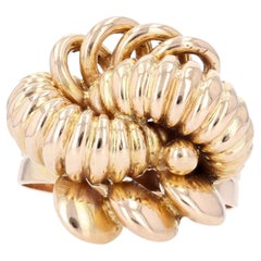 1950s, 18 Karat Rose Gold Bow Cocktail Ring