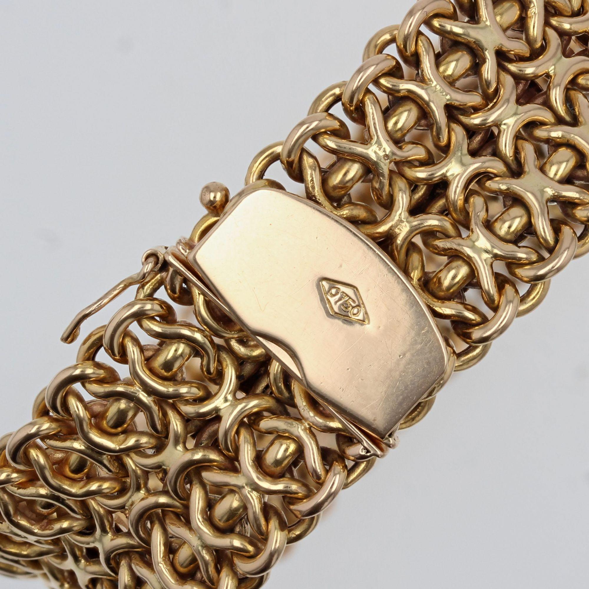 1950s 18 Karat Rose Gold Retro Bracelet 4