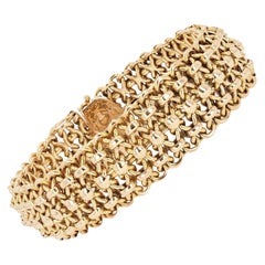 1950s 18 Karat Rose Gold Retro Bracelet