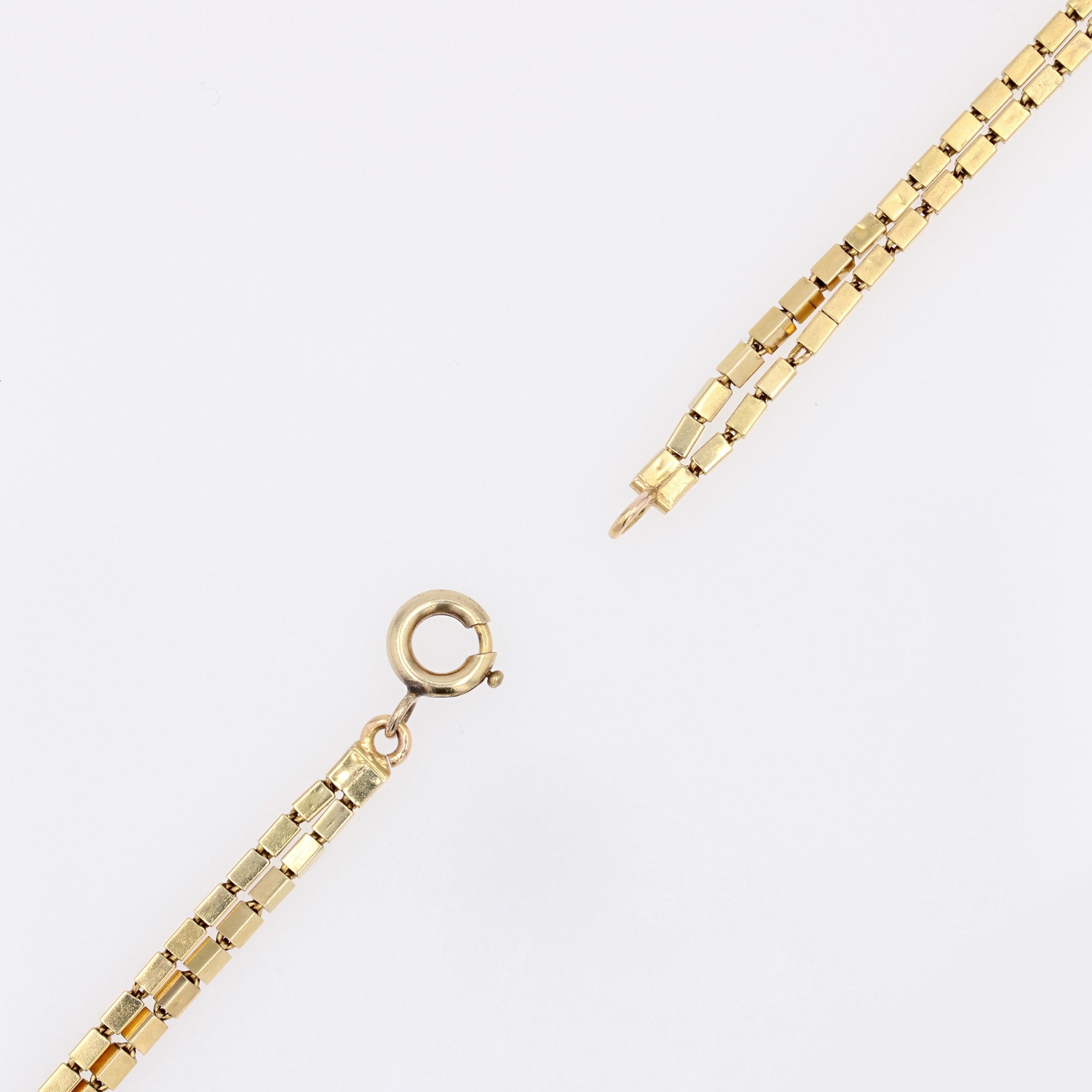 1950s 18 Karat Yellow Gold Double Row Rectangular Mesh Necklace For Sale 5