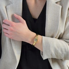 1950s 18 Karat Yellow Gold Lady's Bangle Wrist Watch