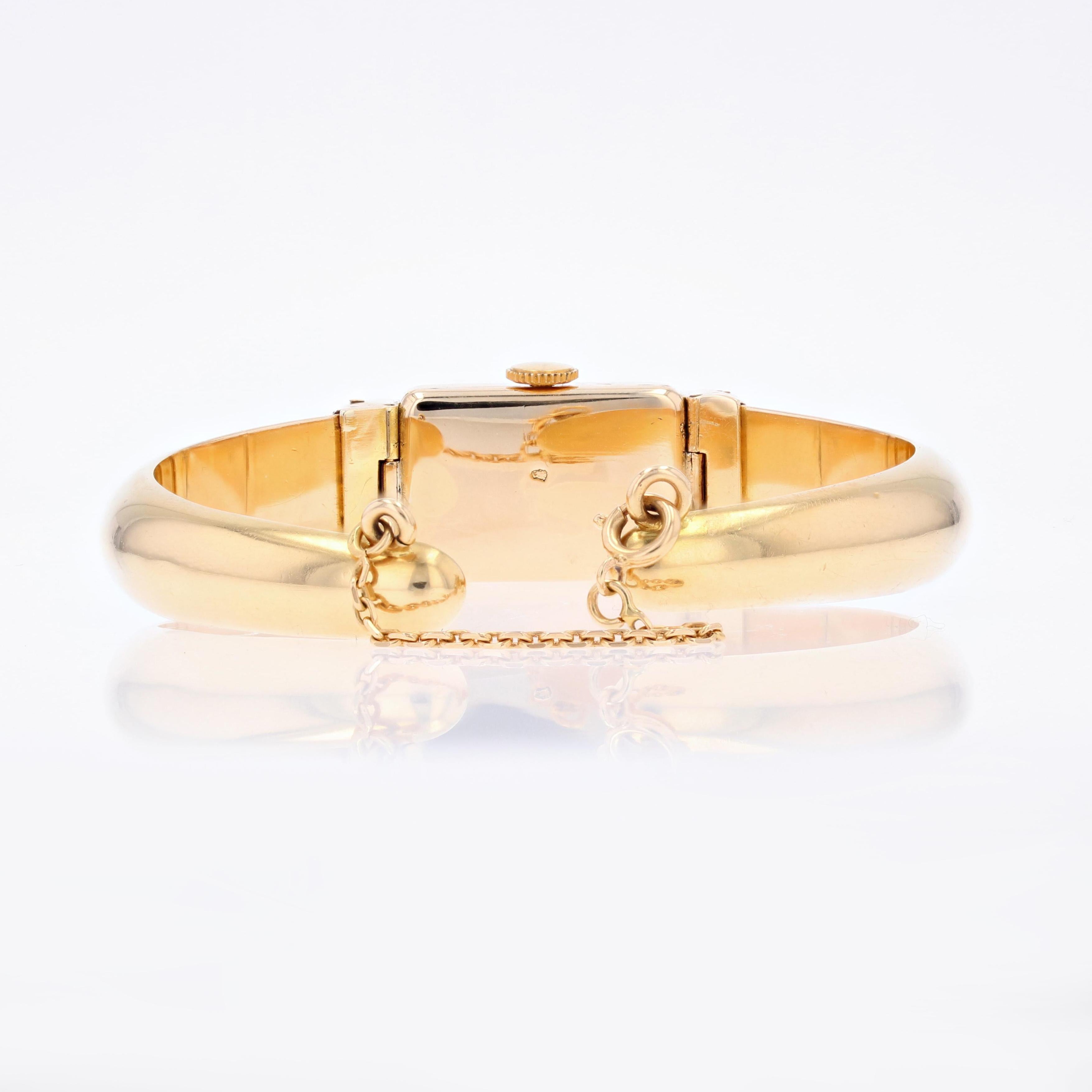 Montre-bracelet pour dame en or jaune 18 carats des années 1950 en vente 1