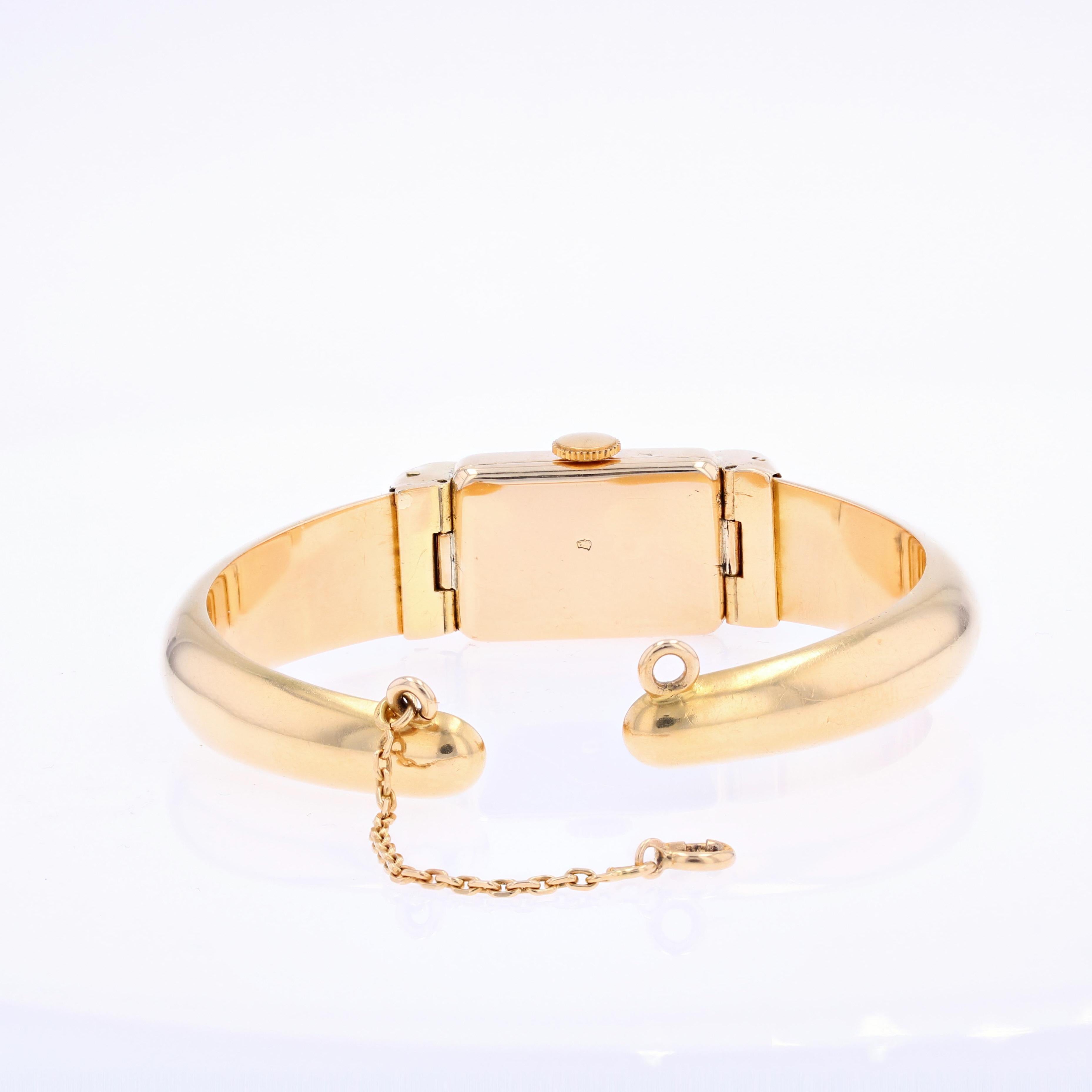 Montre-bracelet pour dame en or jaune 18 carats des années 1950 en vente 3