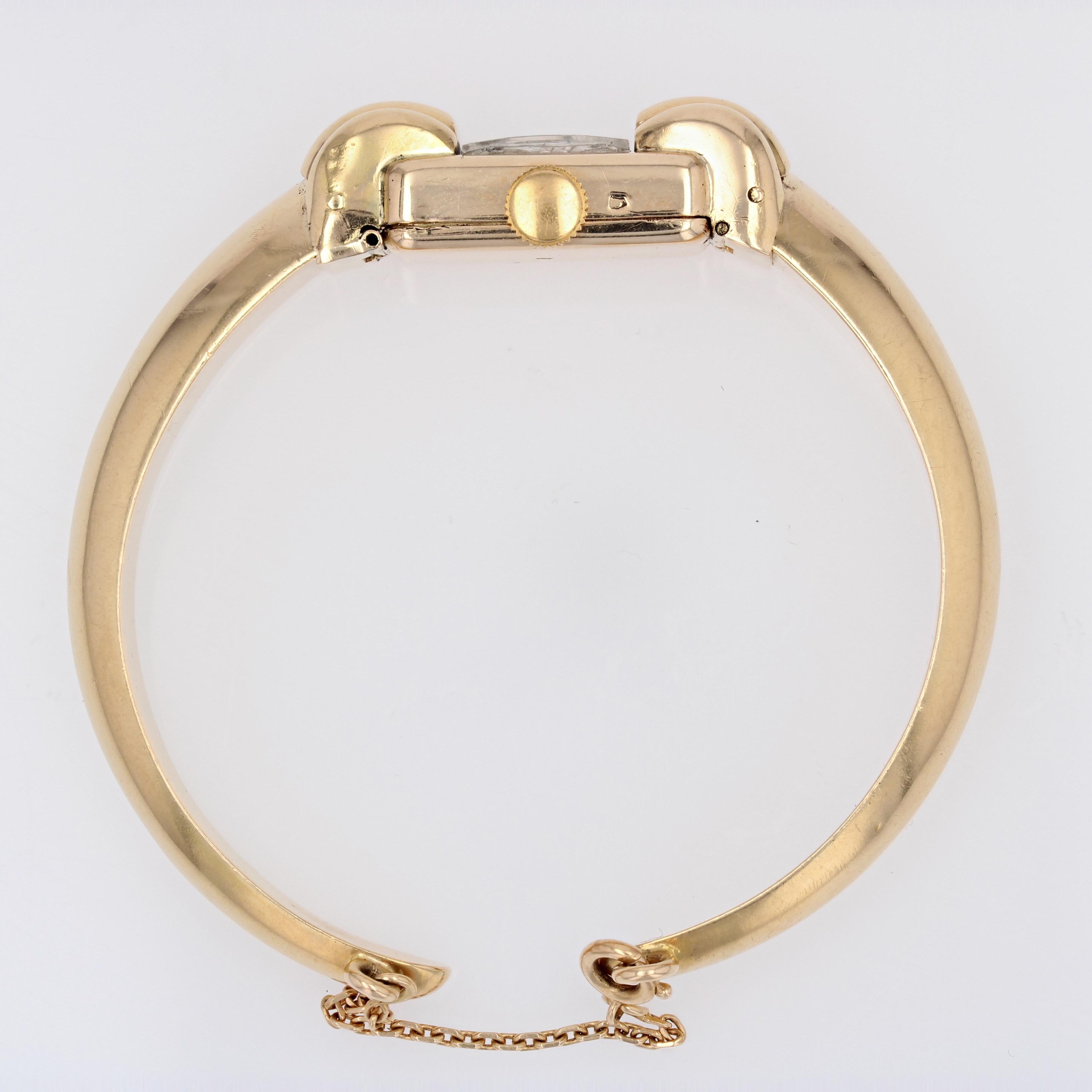 Montre-bracelet pour dame en or jaune 18 carats des années 1950 en vente 4