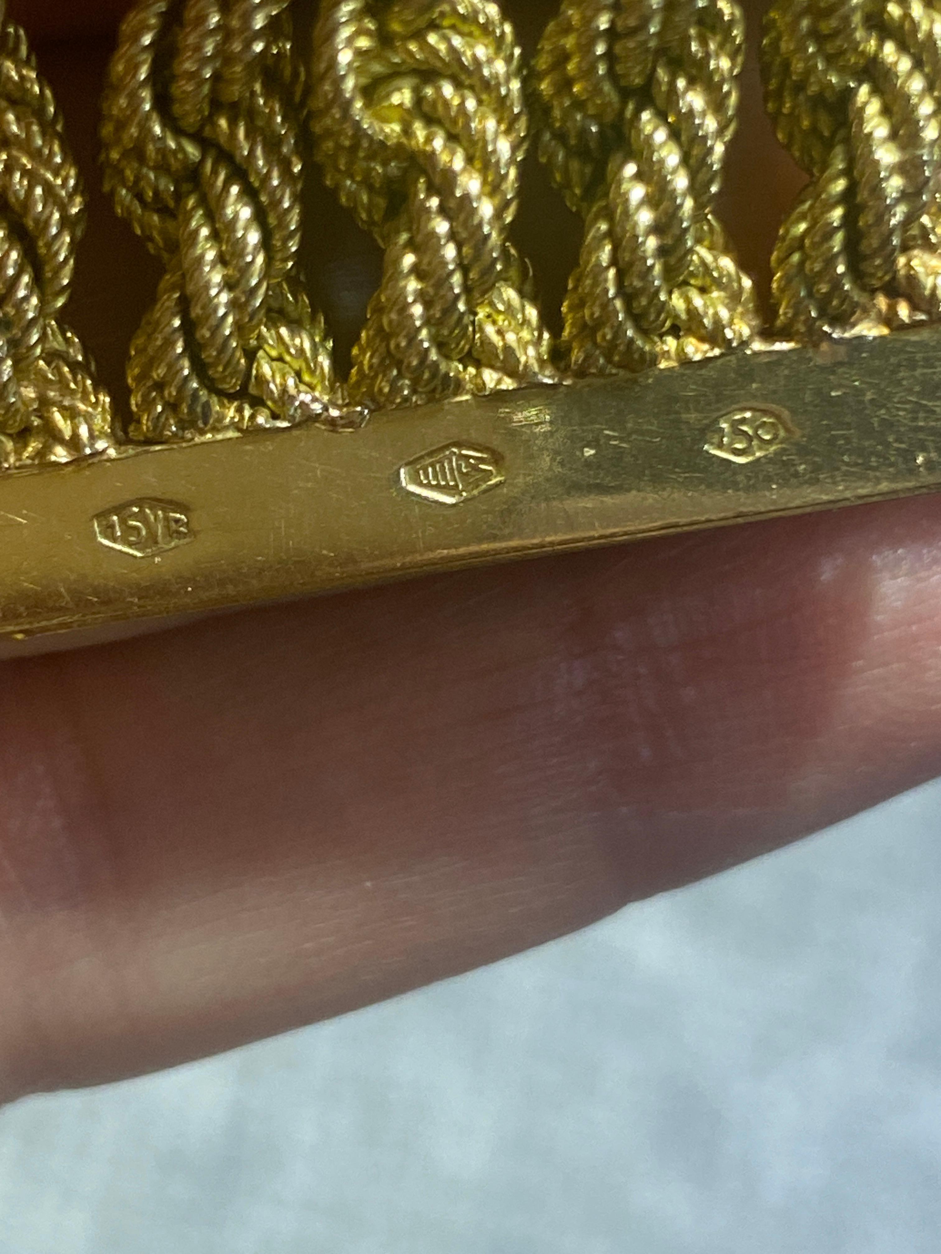 Grezzo Bracciale a 5 fili in oro 18k del 1950 con perle di Carlo Weingrill in vendita
