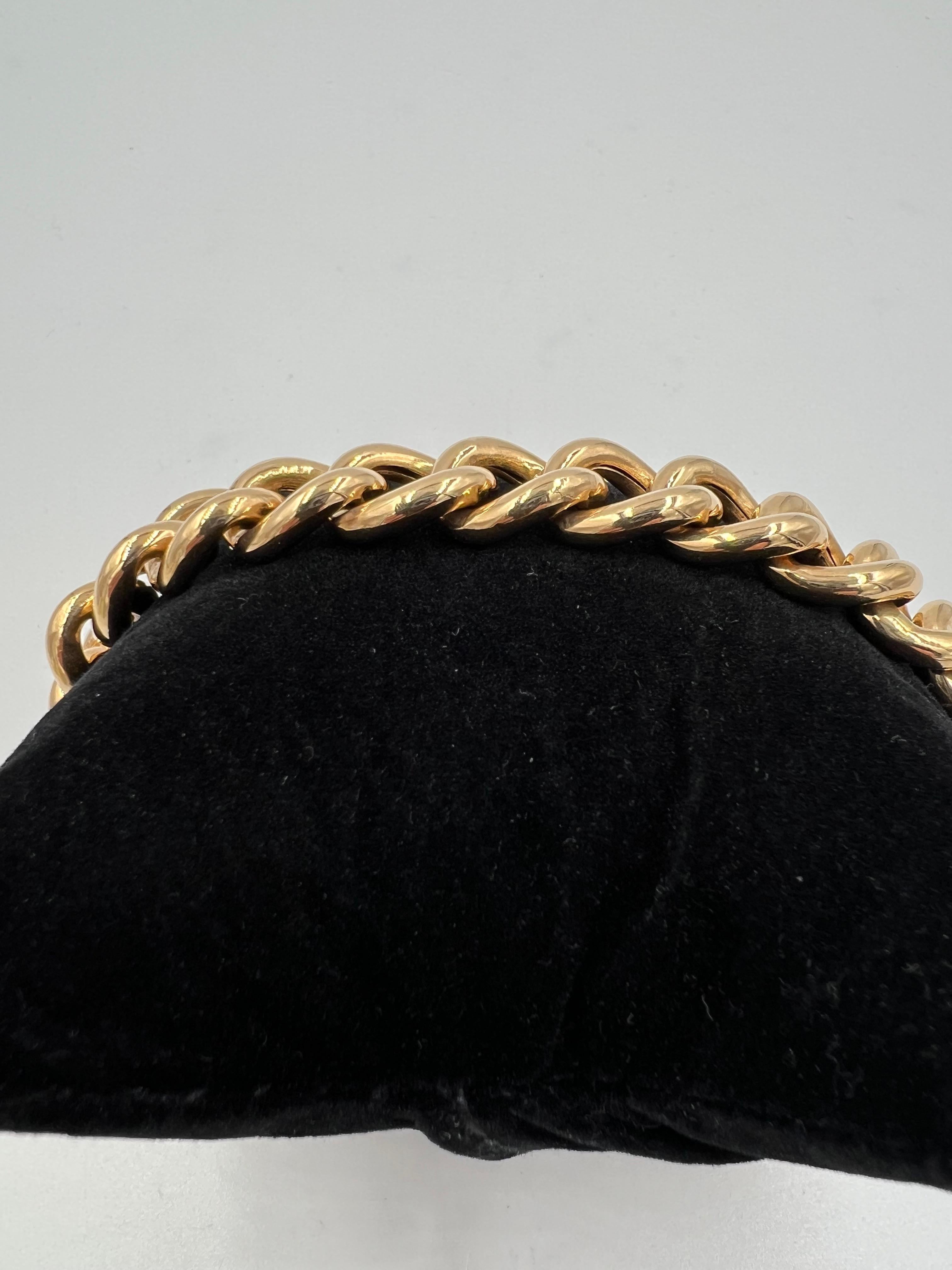 Women's or Men's 1950s 18k Pinkish Gold Hollow Curb Link Bracelet For Sale