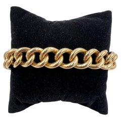 1950s 18k Pinkish Gold Hollow Curb Link Bracelet