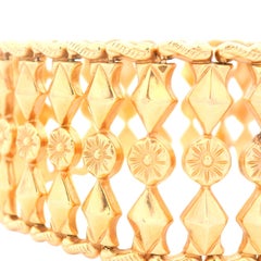 Italienisches Fancy Gliederarmband aus 18 Karat Gelbgold, 1 Zoll breit, 1950er Jahre