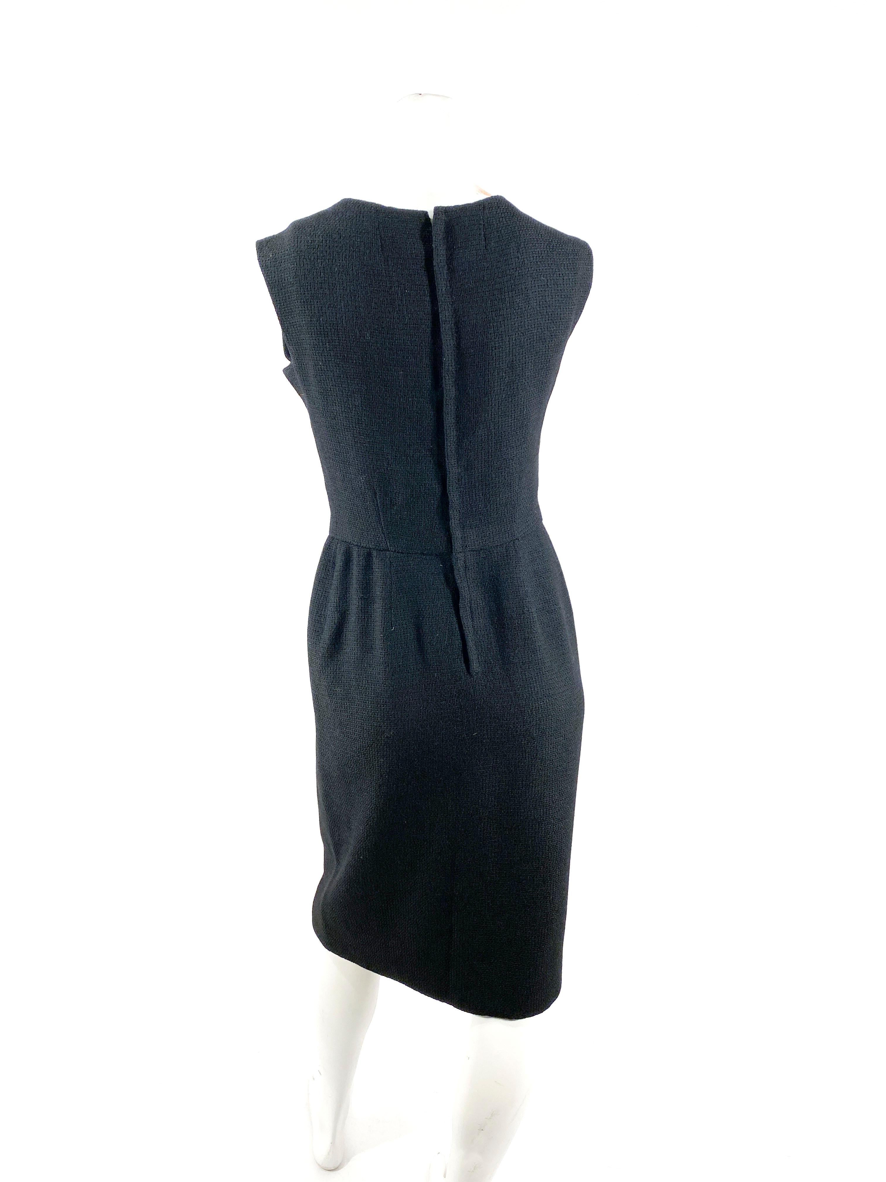 1950s/1960s Black Wool Dress For Sale 1