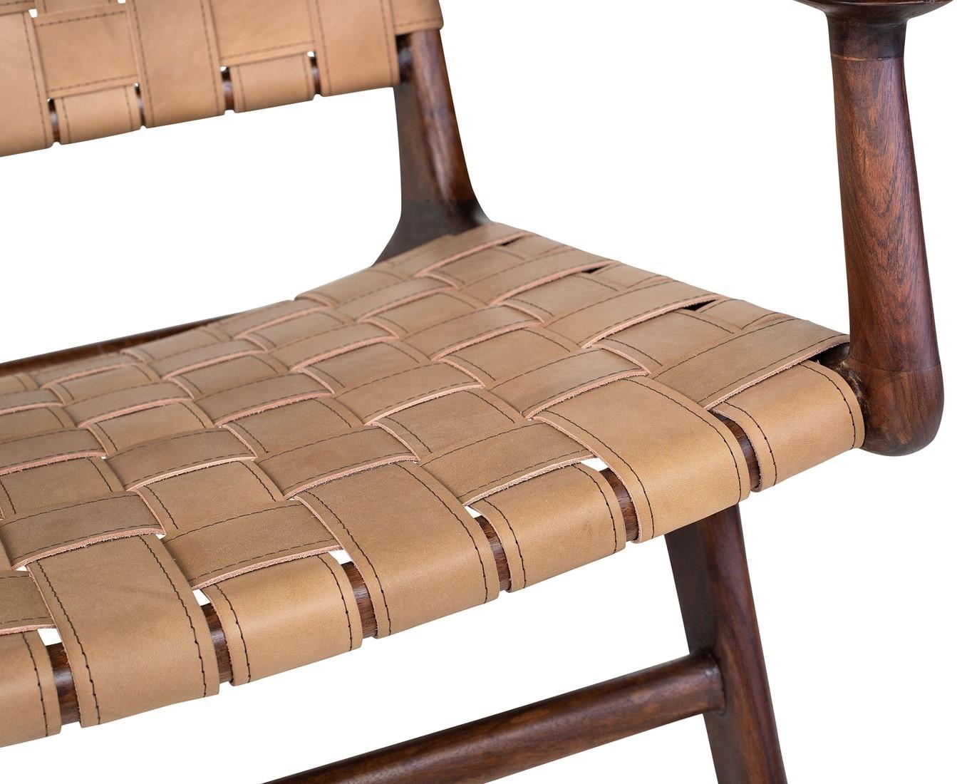 Scandinavian Modern Danish Design Style Teak Wooden and Leather Chair, 1950s-1960s