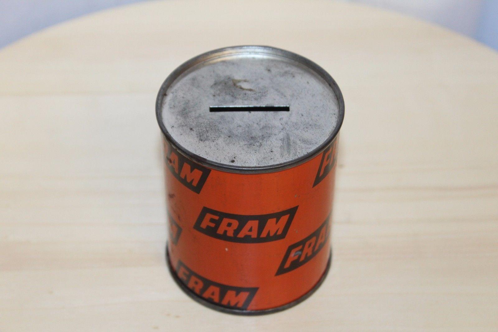 American 1950s-1960s Fram Oil Filter Cigarette Lighter, Ashtray and Coin Bank For Sale