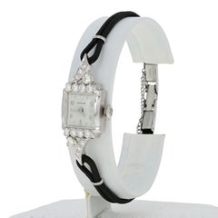 1950s-1960s Hamilton Diamond Ladies Watch, 14k Gold 2 Year Warranty .62 Carat