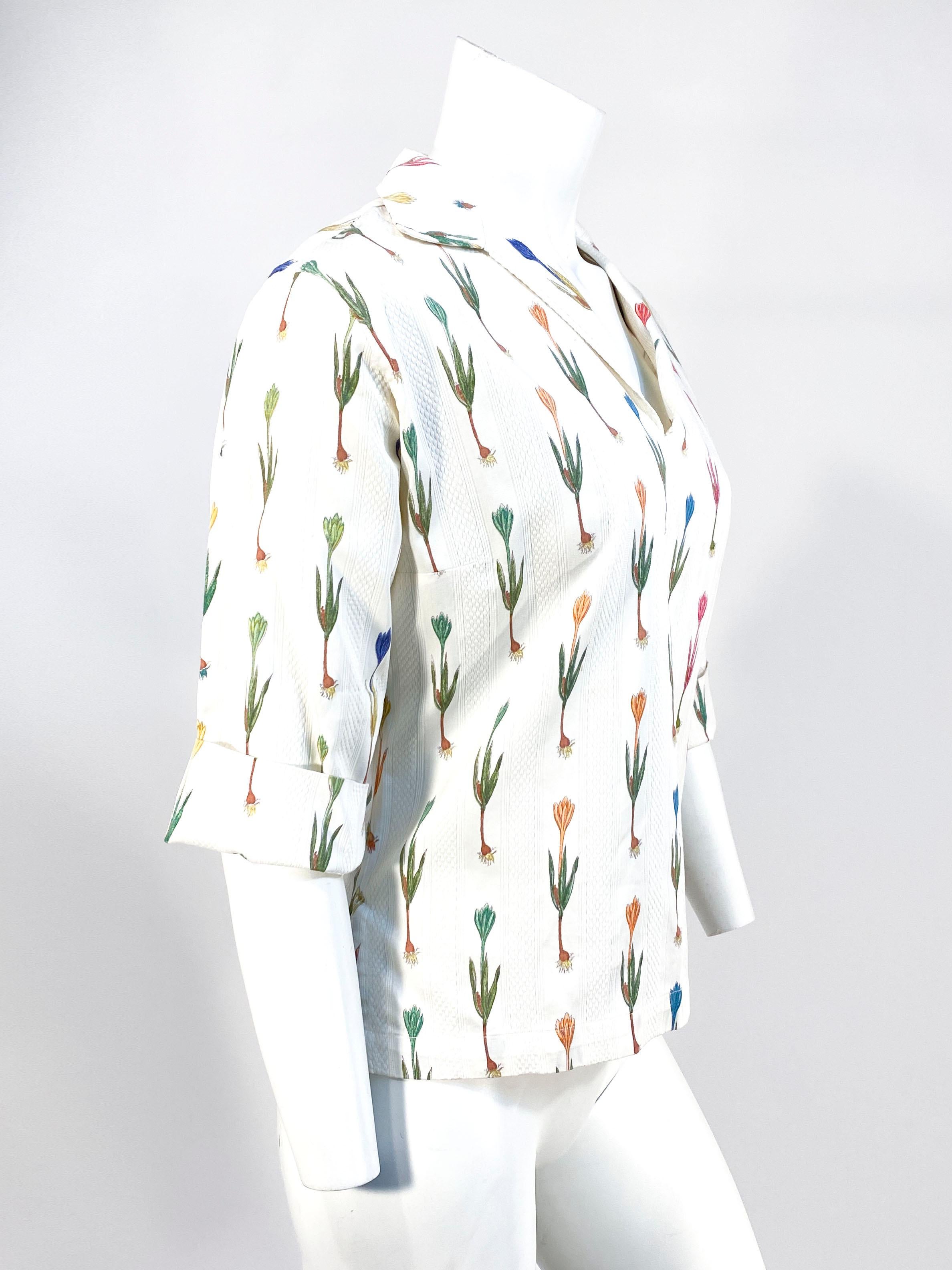 1950s/1960s I. Magnin Off-White Cotton Pull Over In Good Condition For Sale In San Francisco, CA