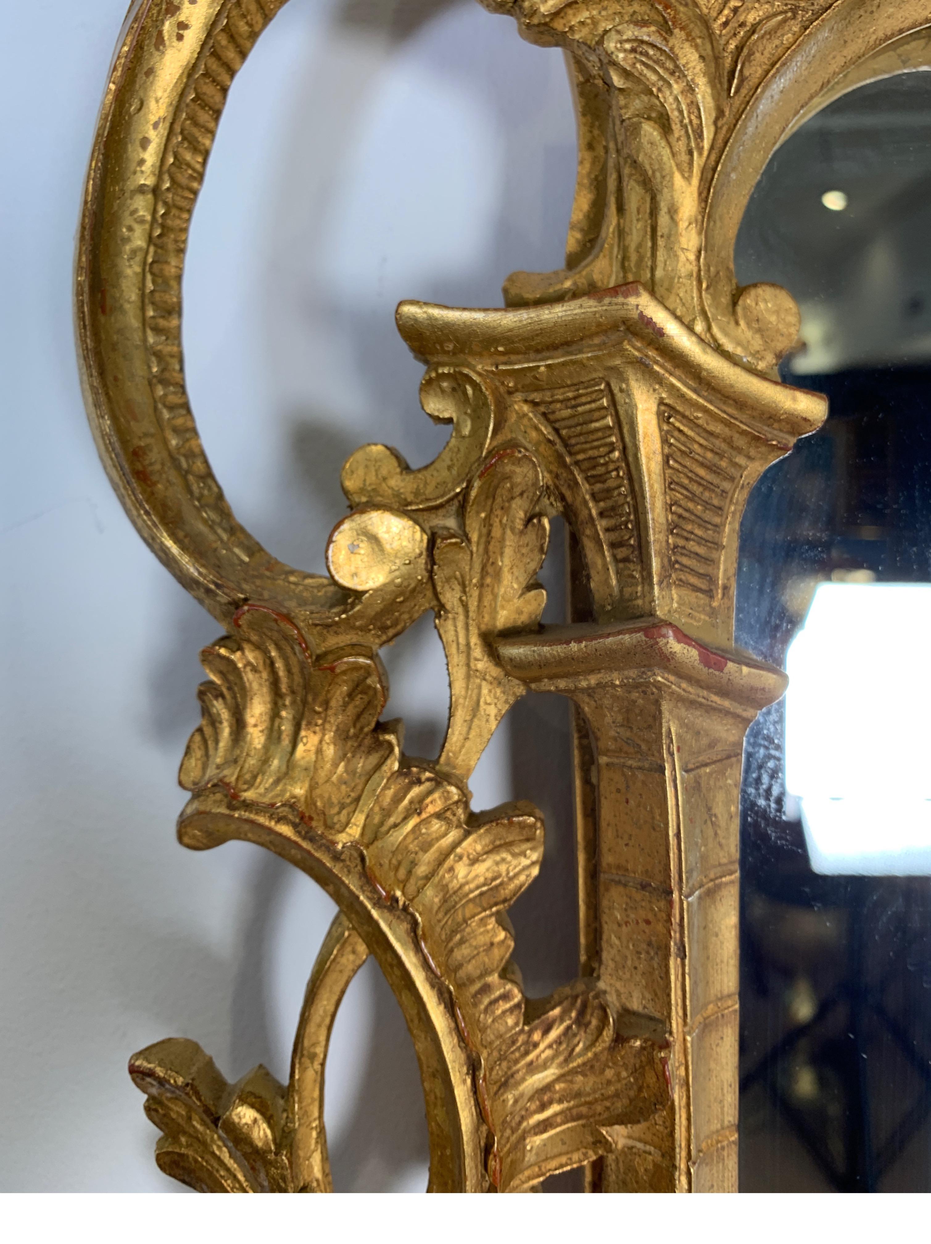 1950s-1960s Italian Gold Giltwood Rococo Style Mirror 5