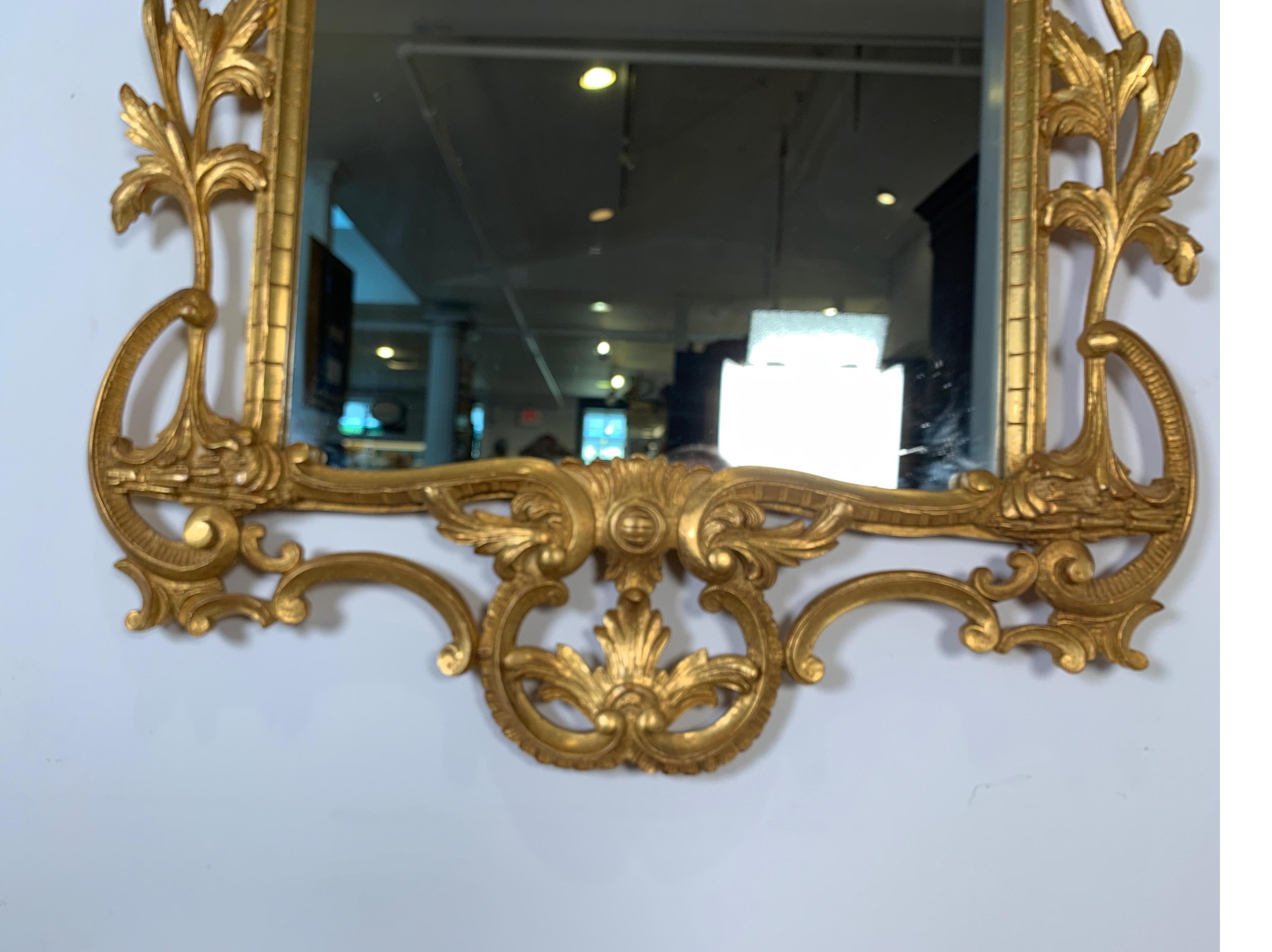 Gesso 1950s-1960s Italian Gold Giltwood Rococo Style Mirror