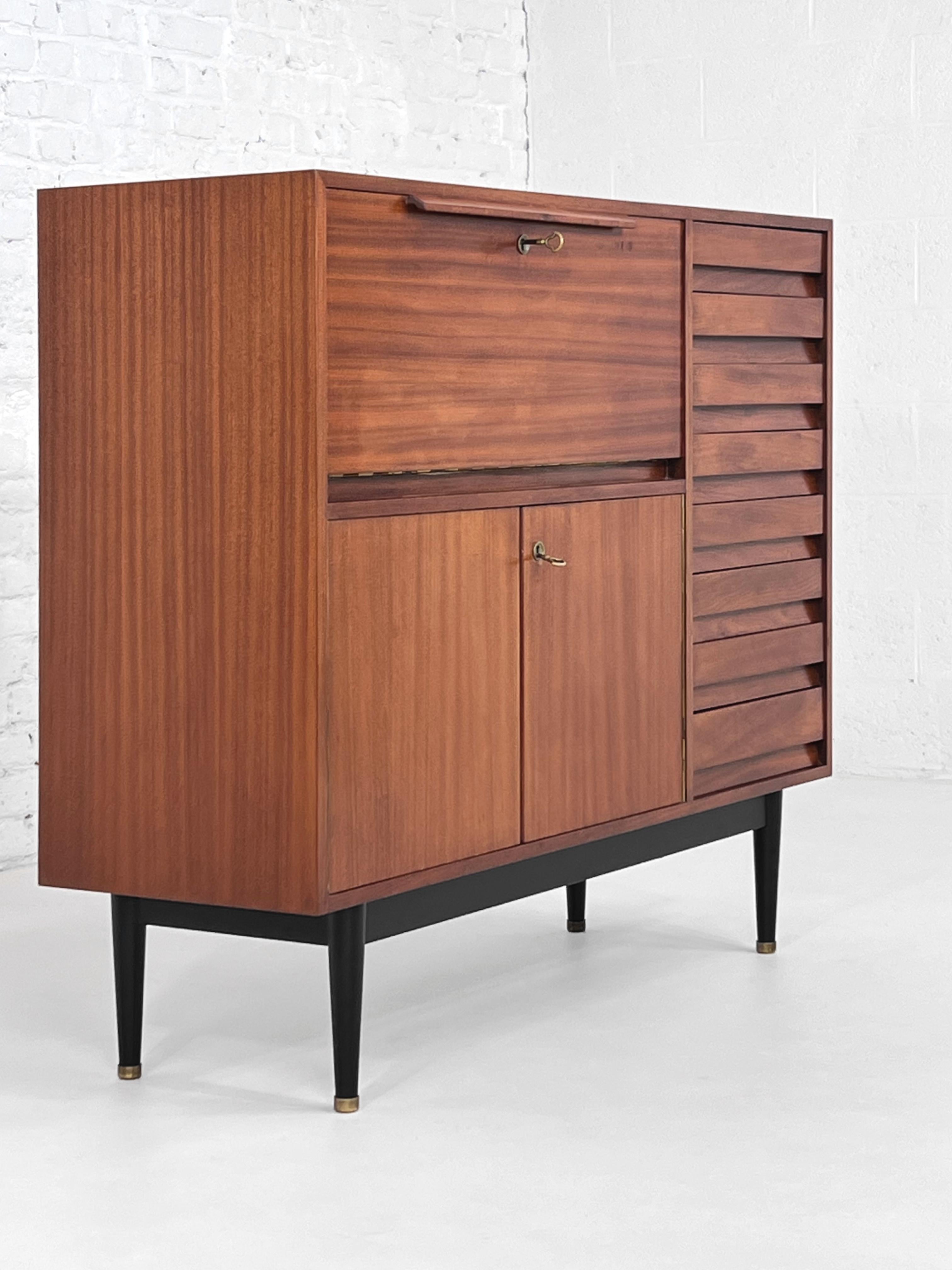 1950s - 1960s Jos De Mey Design Modular Sideboard or Midboard Cabinets Set For Sale 3