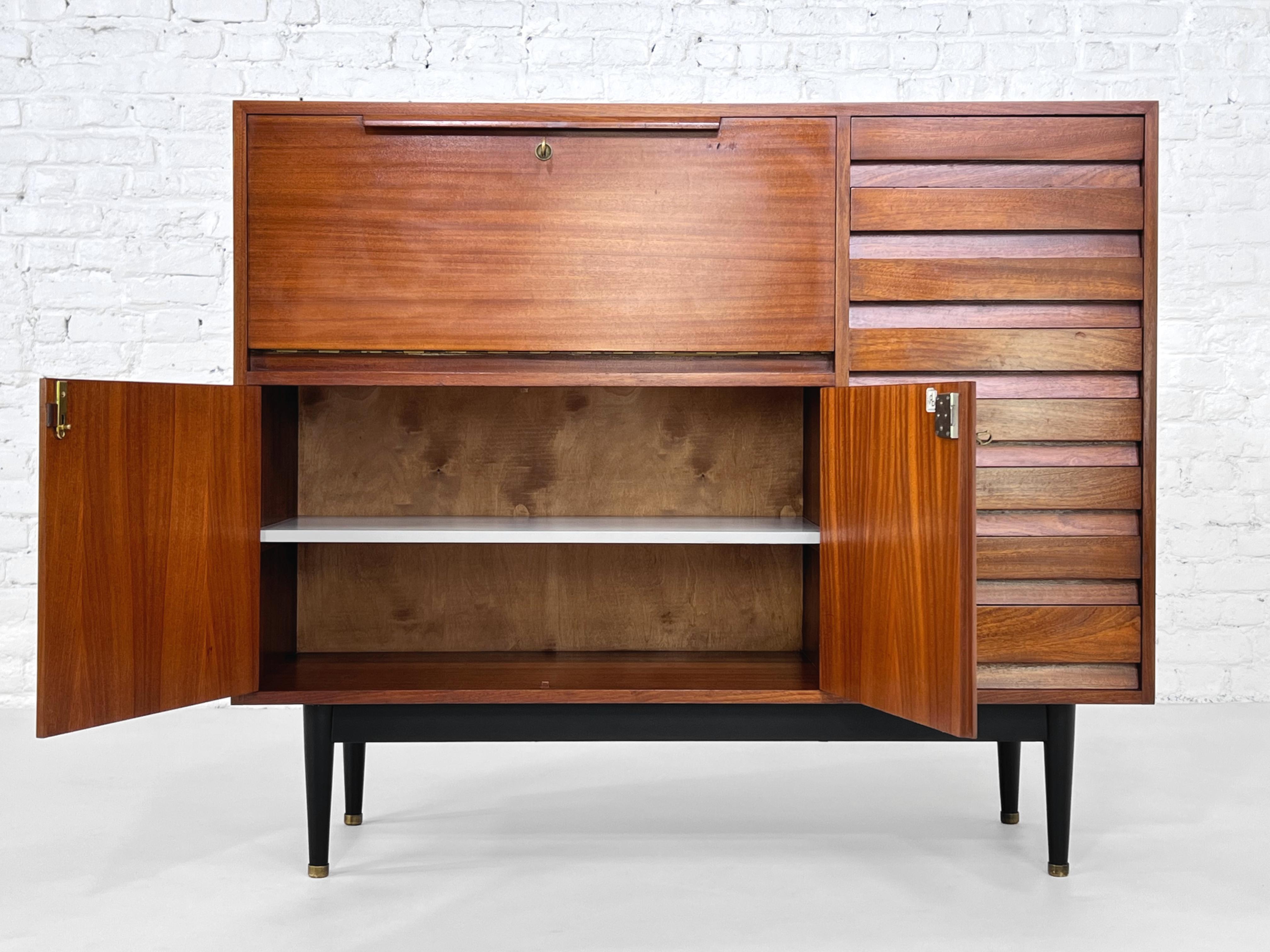 1950s - 1960s Jos De Mey Design Modular Sideboard or Midboard Cabinets Set For Sale 6