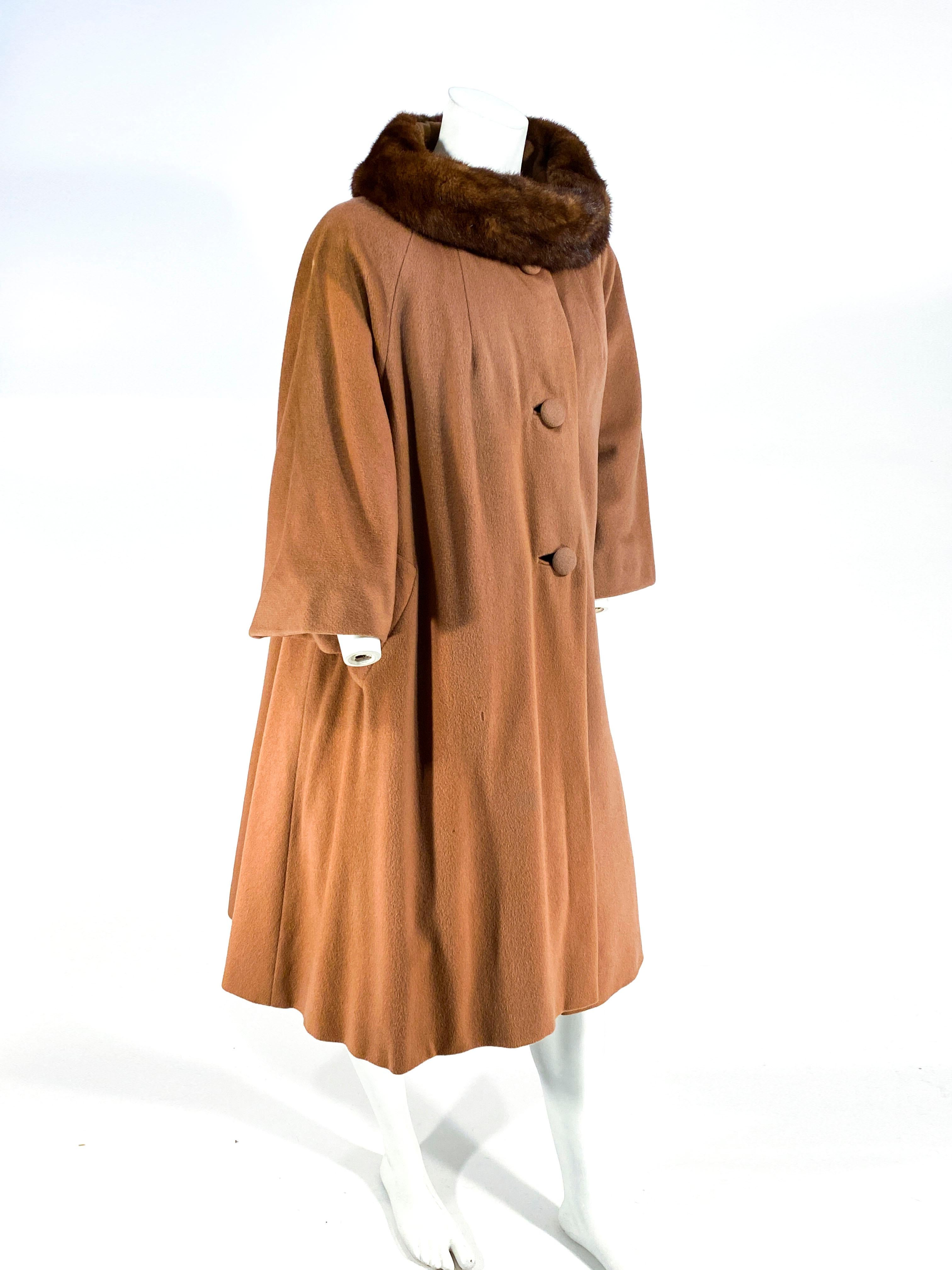 Women's 1950s/1960s Lilli Ann Mocha Brown Cashmere Coat
