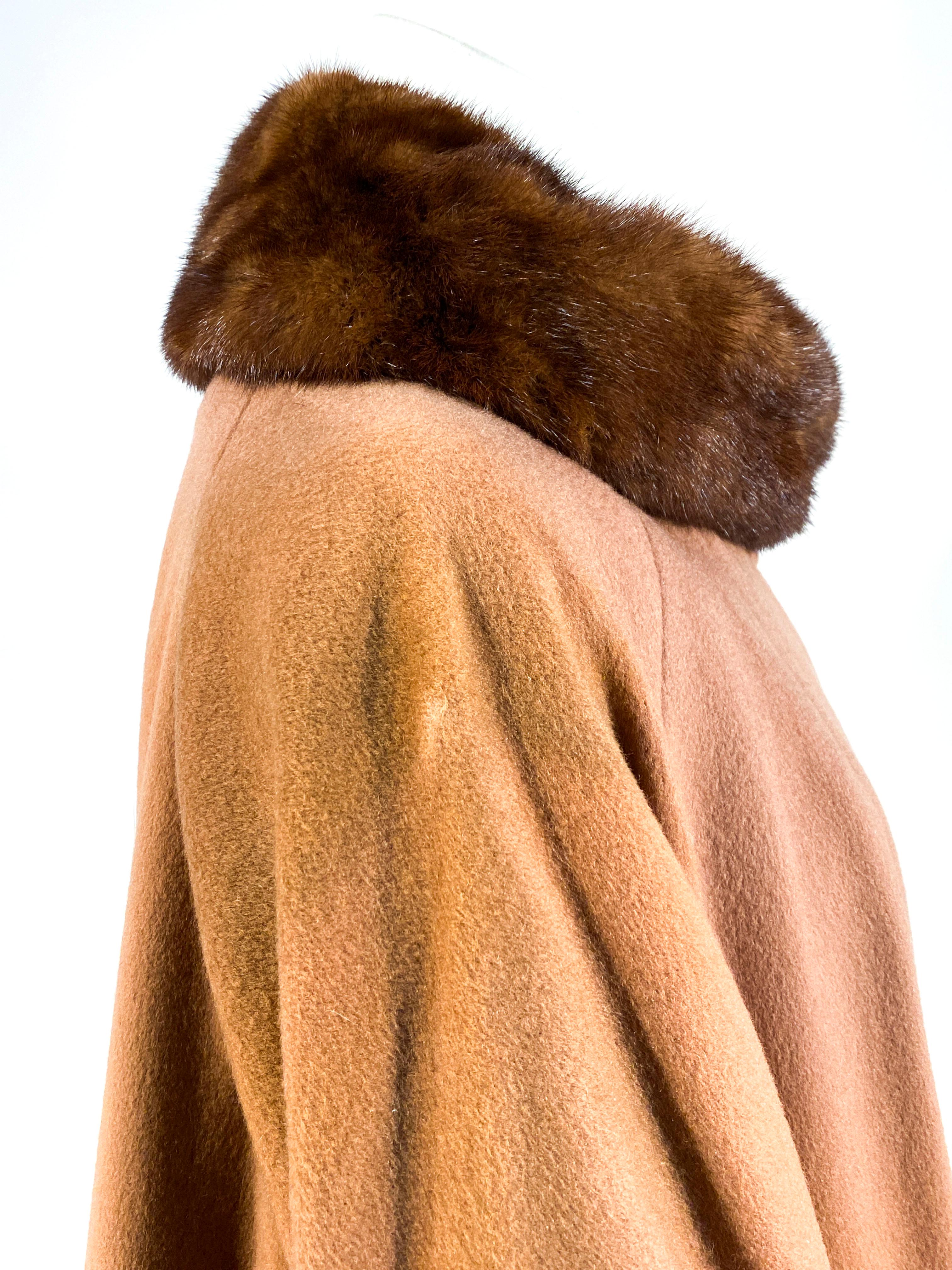 1950s/1960s Lilli Ann Mocha Brown Cashmere Coat 2