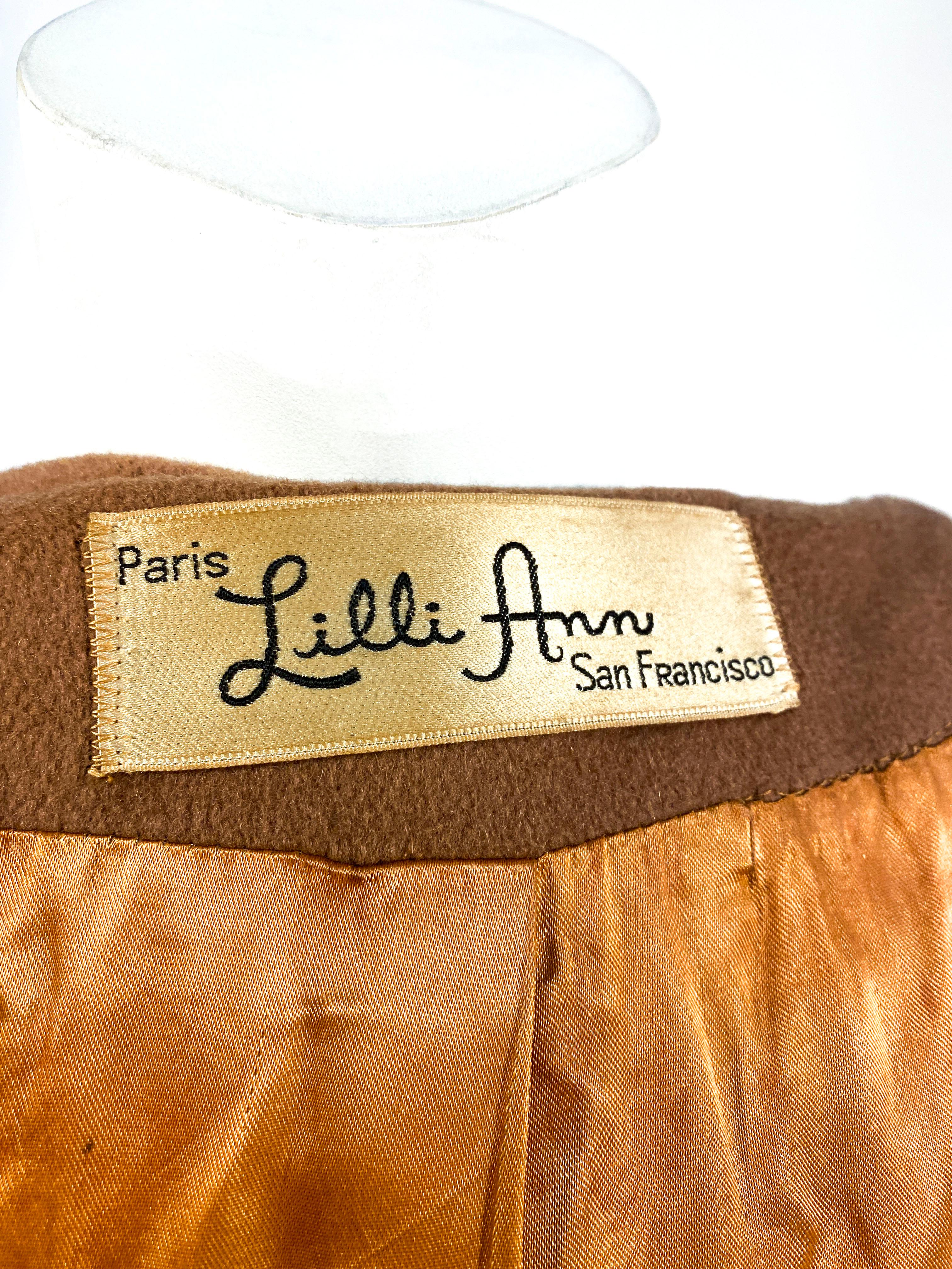 1950s/1960s Lilli Ann Mocha Brown Cashmere Coat 4