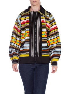 1970S Schwarz Seminole Indianer Native American Florida Patchwork Jacke