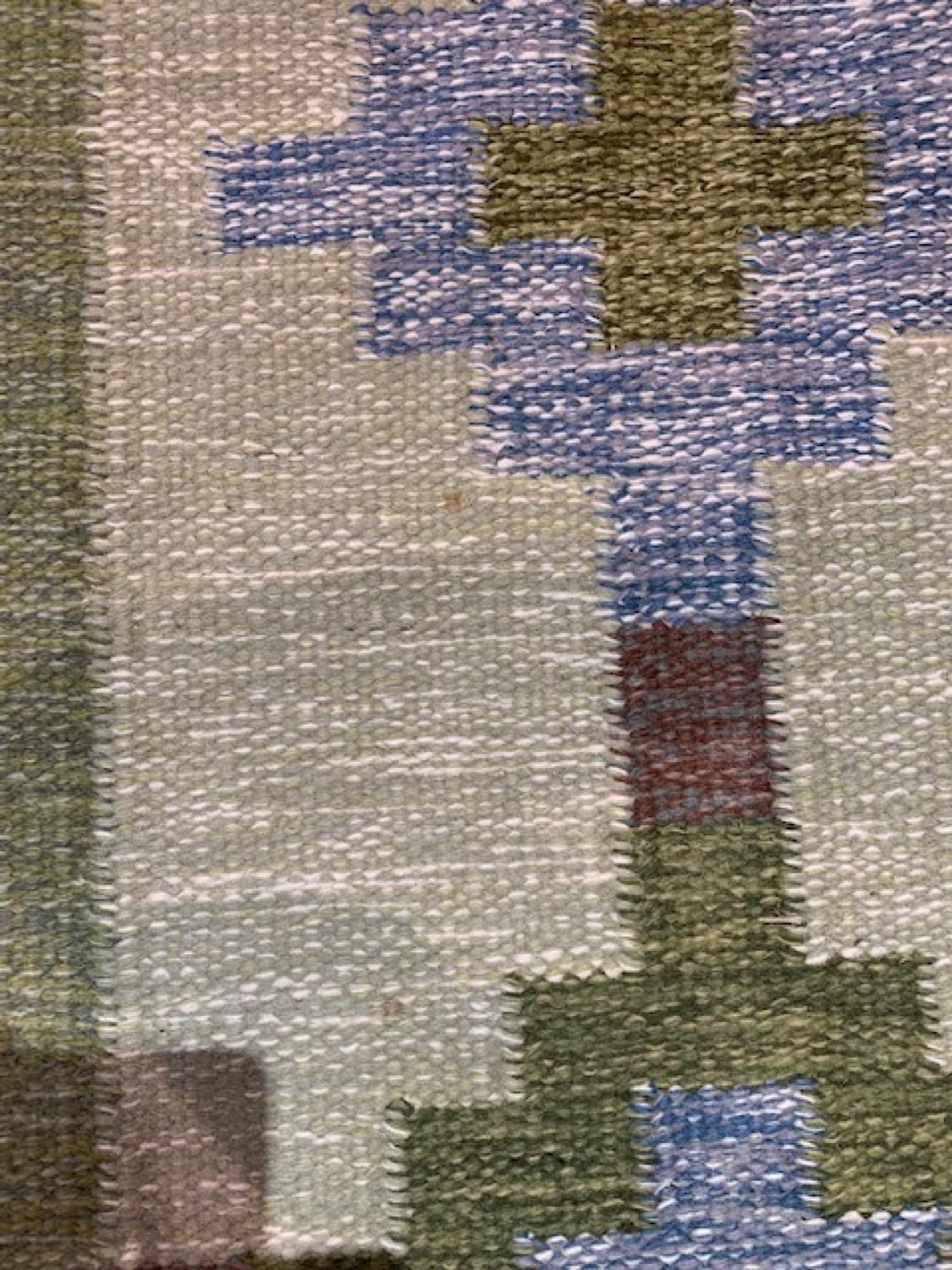 1950s/1960s Swedish Flat Weave Rug by Textile Artist Ida Rydelius 4