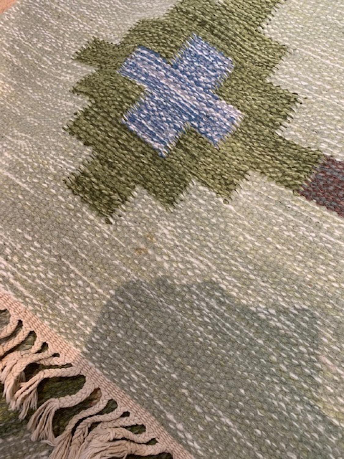 1950s/1960s Swedish Flat Weave Rug by Textile Artist Ida Rydelius 6