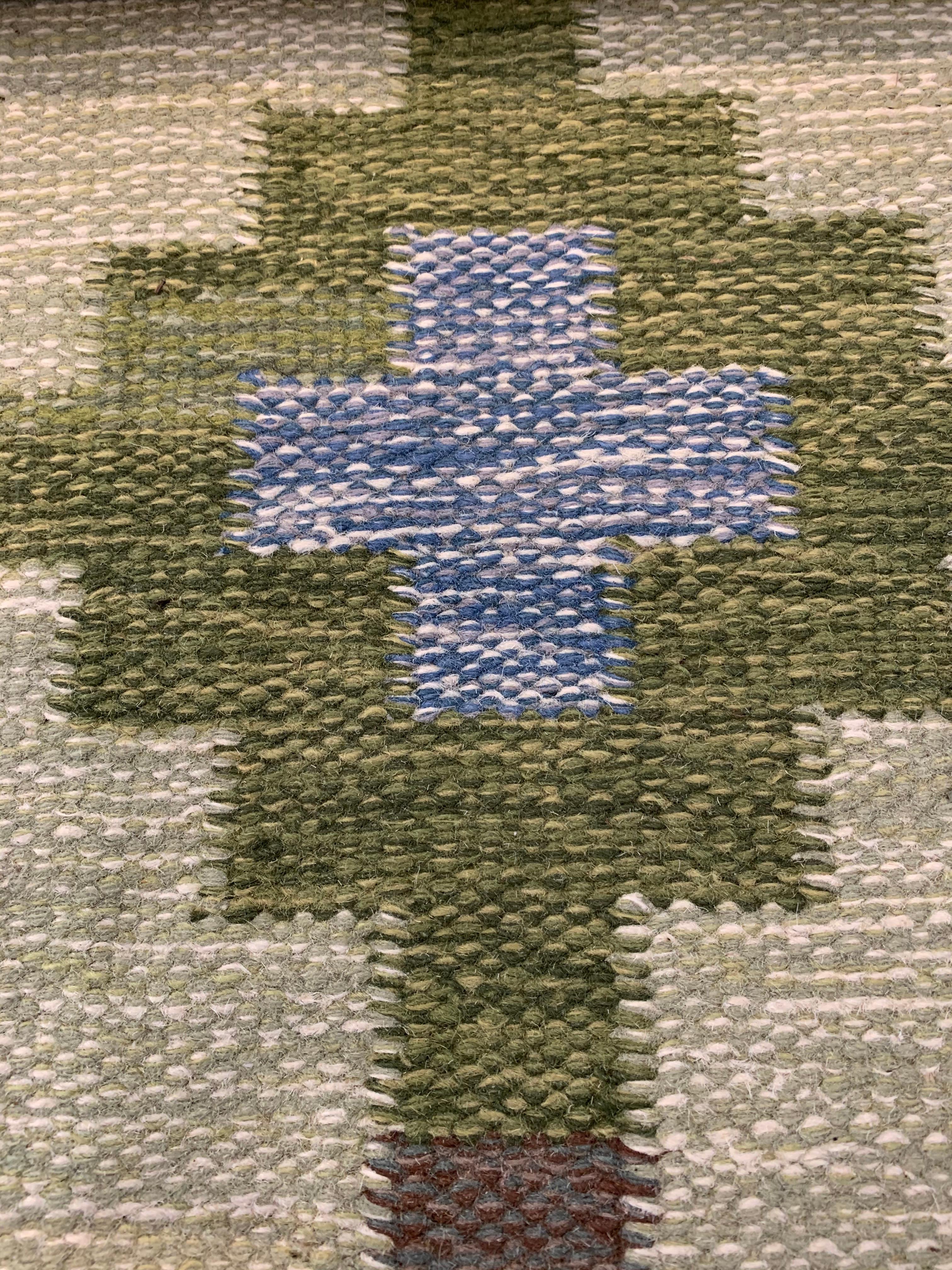 1950s/1960s Swedish Flat Weave Rug by Textile Artist Ida Rydelius 2