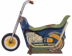 1950s/1960s Vintage Carousel Motorcycle Ride Amusement Fair Carnival Folk Art
