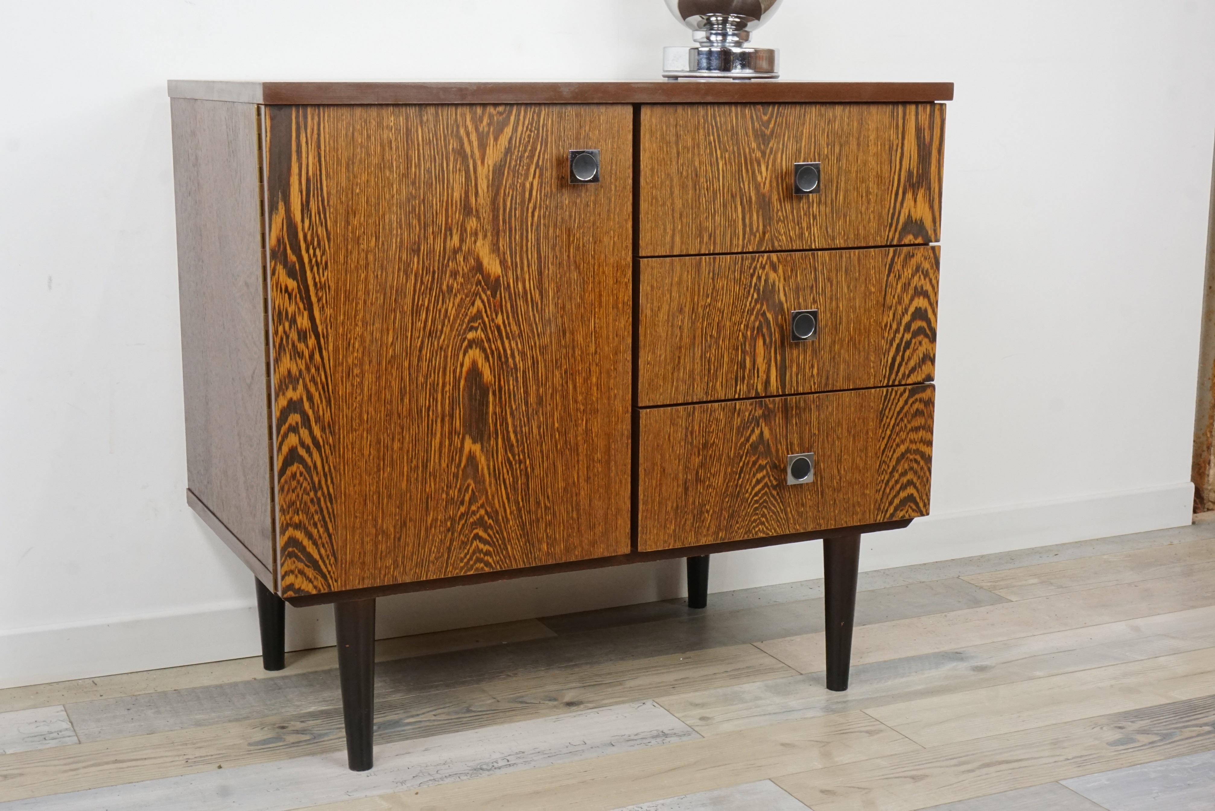 20th Century 1950s-1960s Wengé Wooden Cabinet