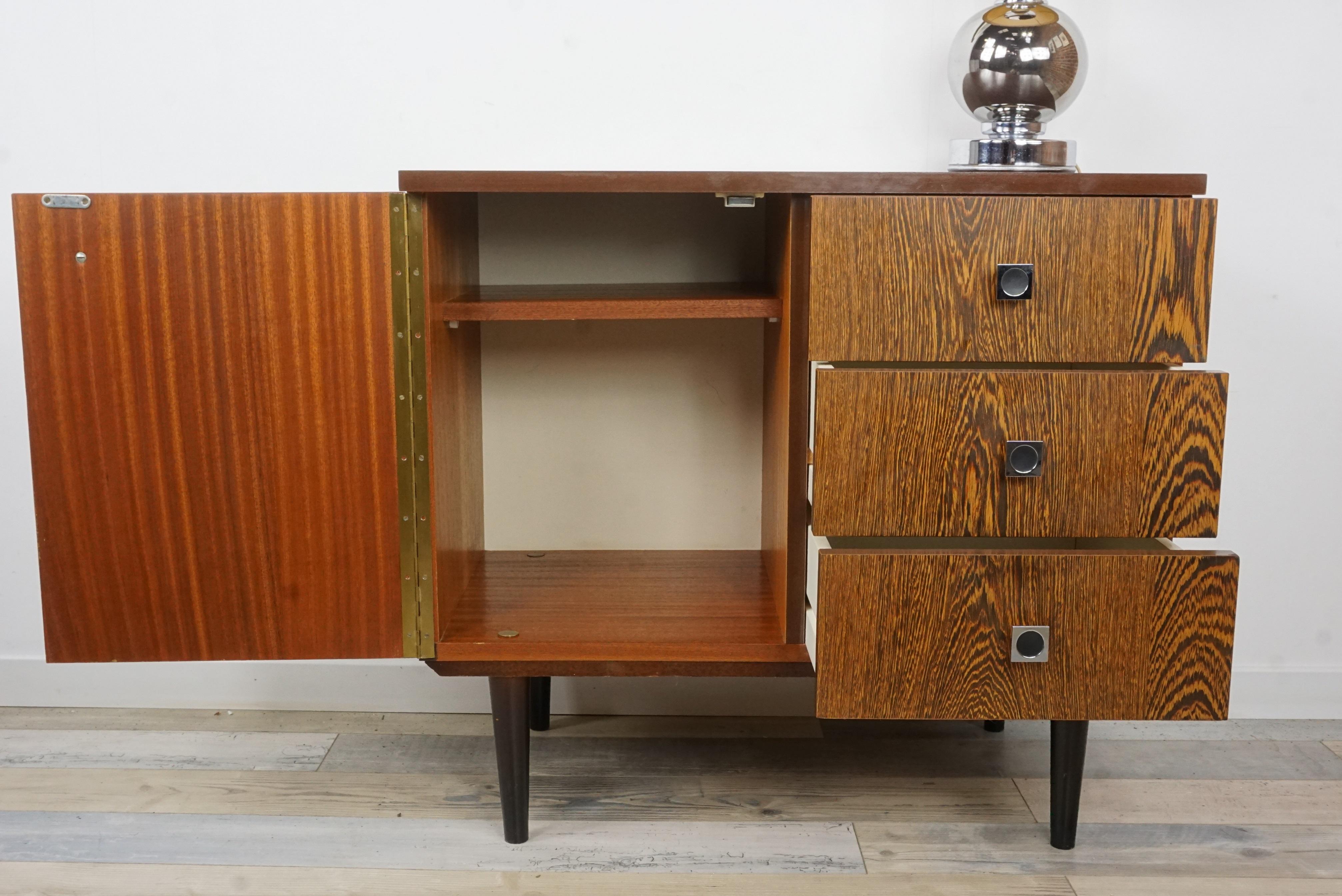 Wenge 1950s-1960s Wengé Wooden Cabinet