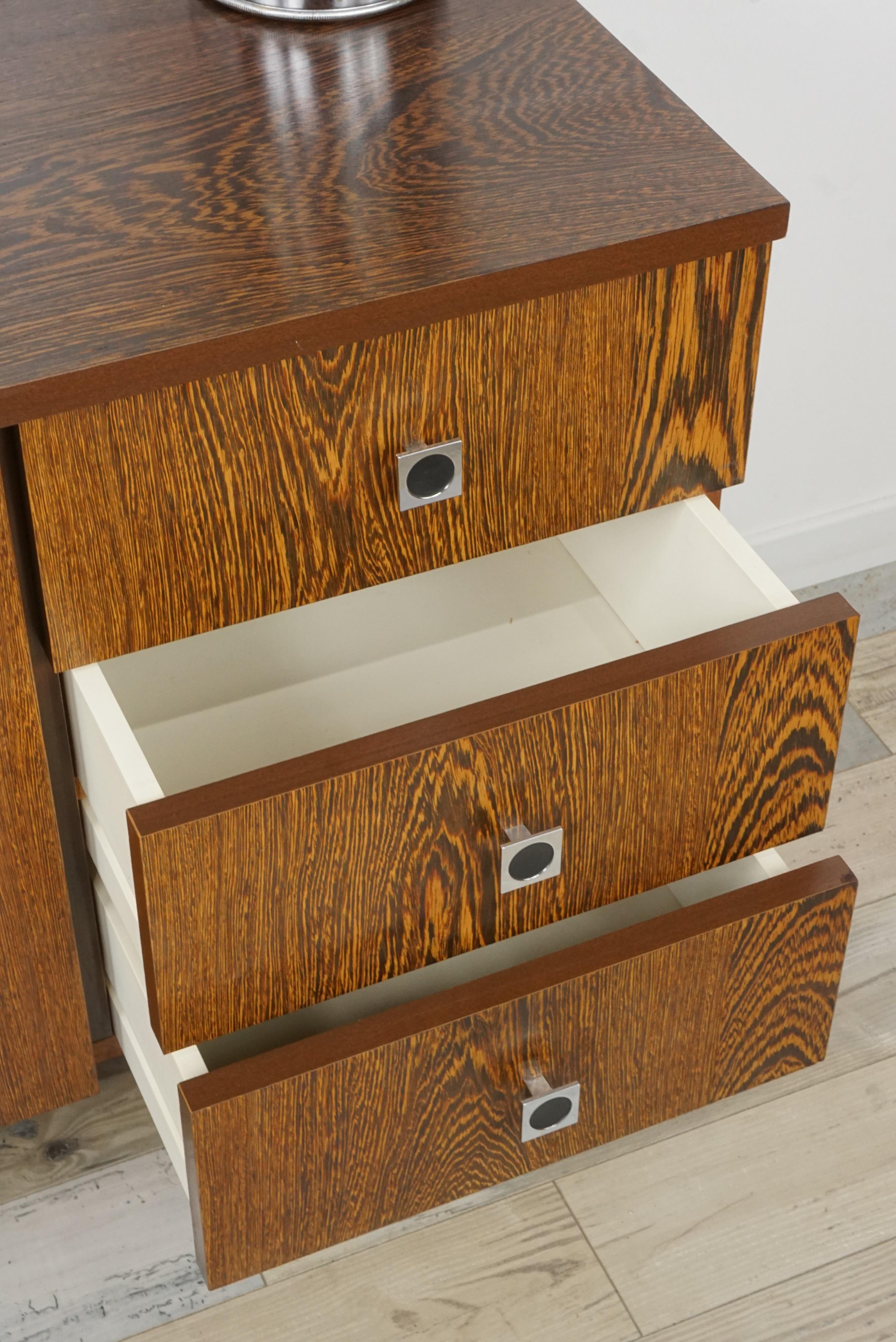 1950s-1960s Wengé Wooden Cabinet 2