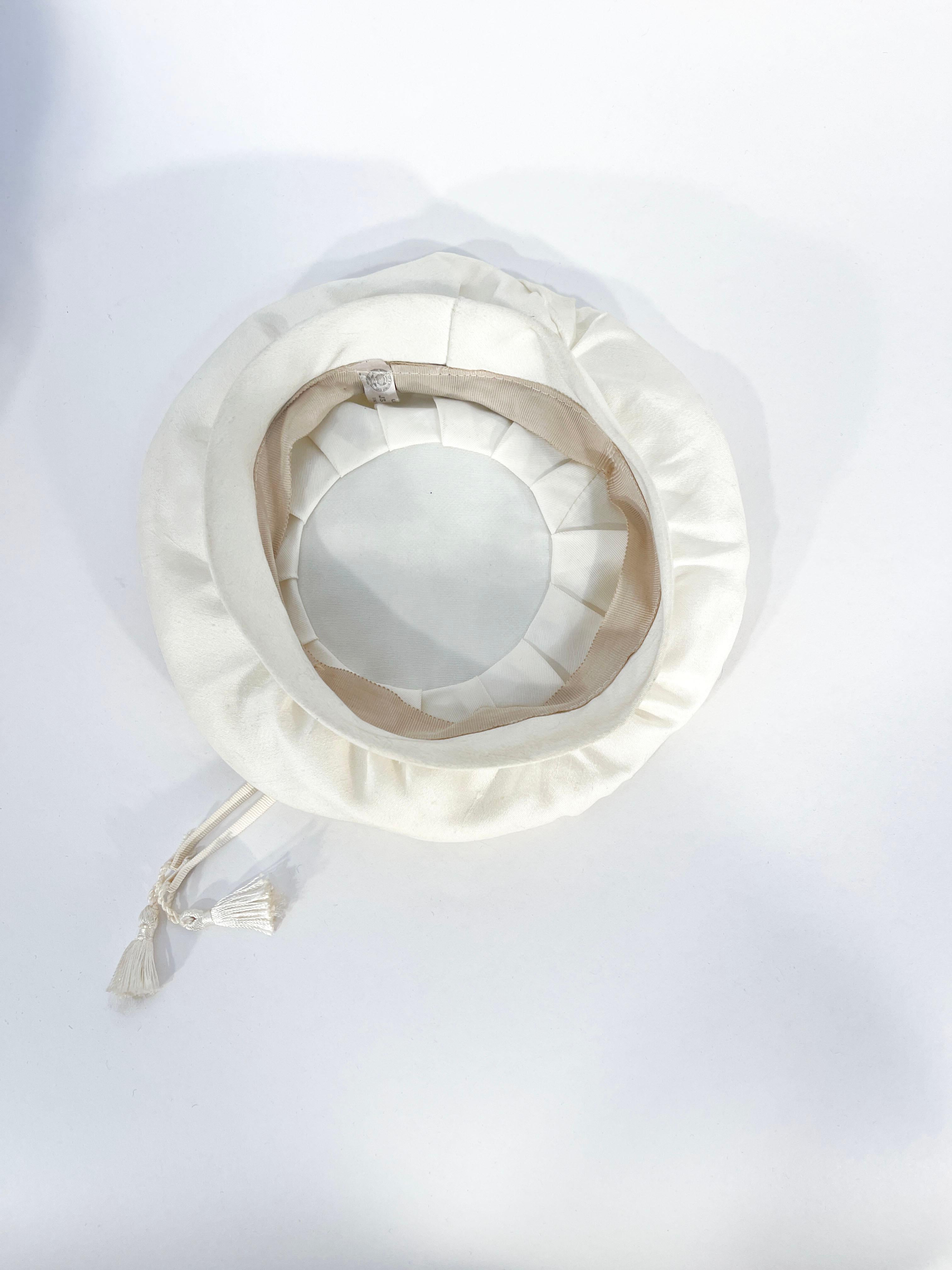 1950s/1960s White Silk Tam For Sale 1