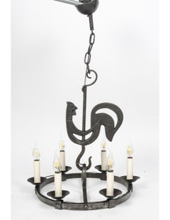 Lámparas de hierro forjado de los años 50-60 de Jean Touret, Taller Marolles.