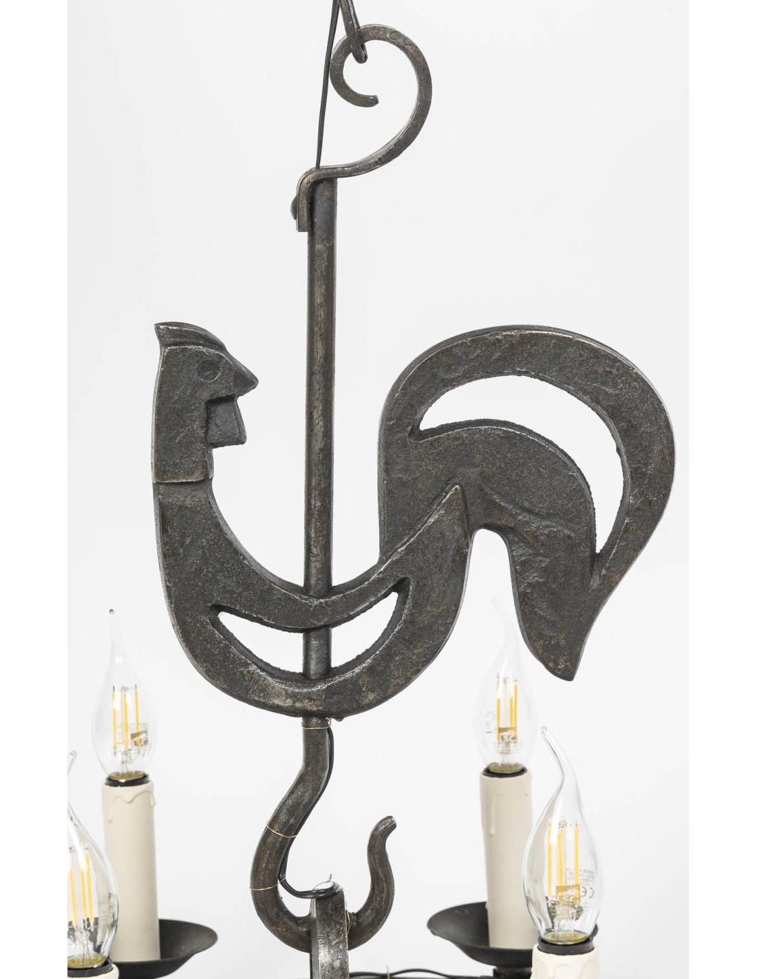 Lámparas de hierro forjado de los años 50-60 de Jean Touret, Taller Marolles. Moderno de mediados de siglo en venta