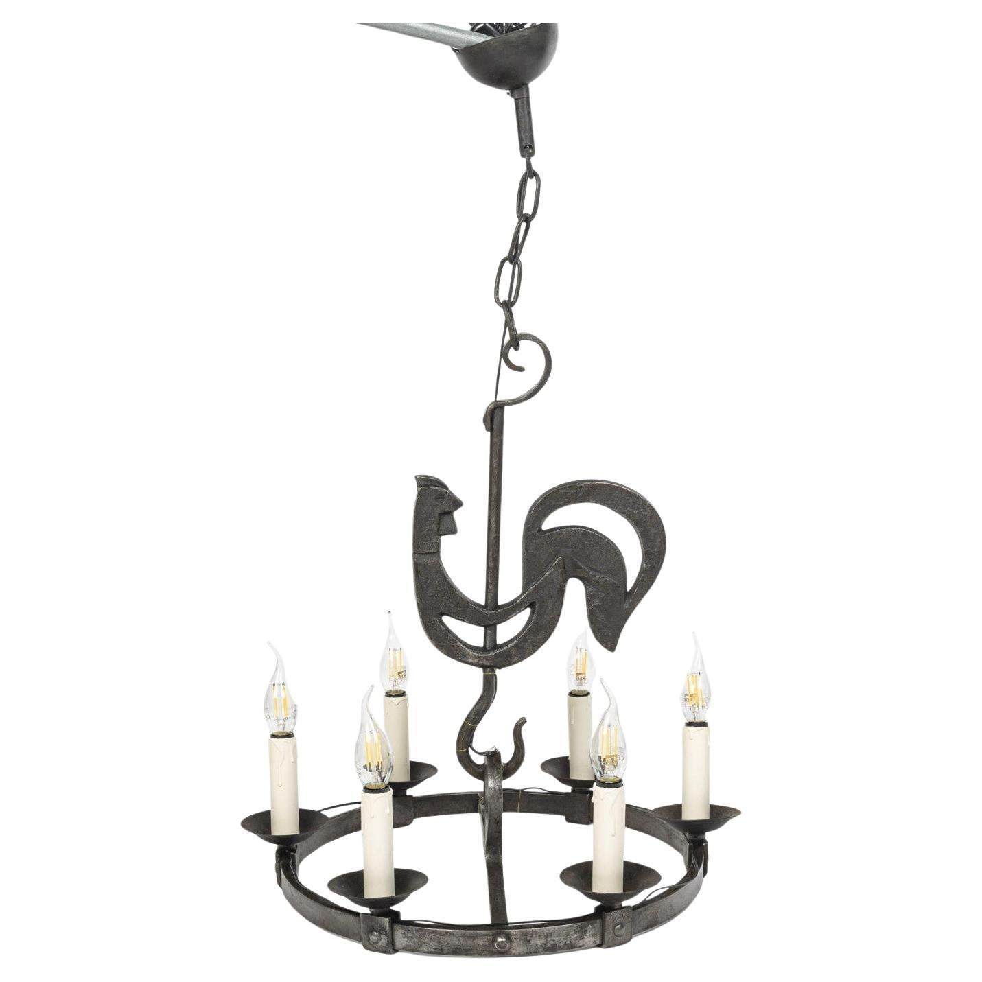 Lámparas de hierro forjado de los años 50-60 de Jean Touret, Taller Marolles.