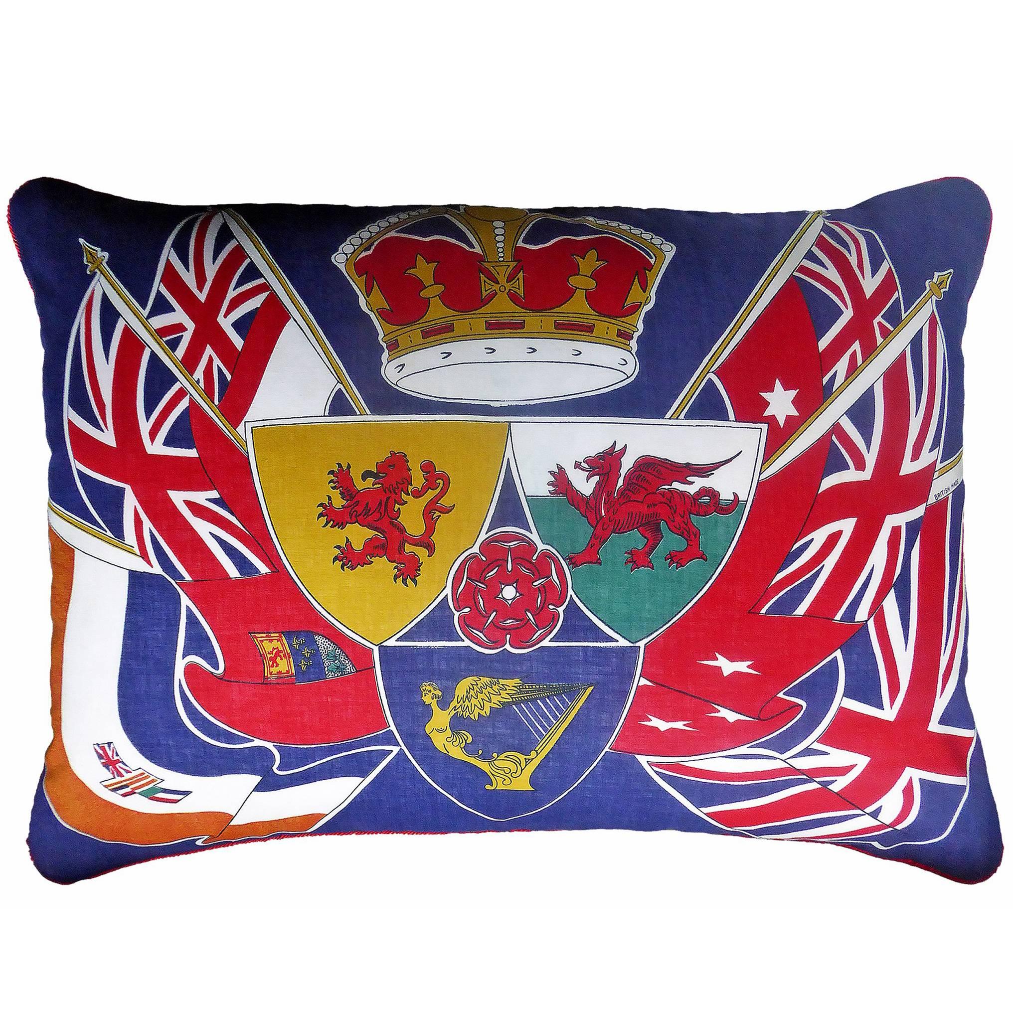 Vintage Cushions "British Flag" Bespoke 1950's & 1980's Pillow - Made in London