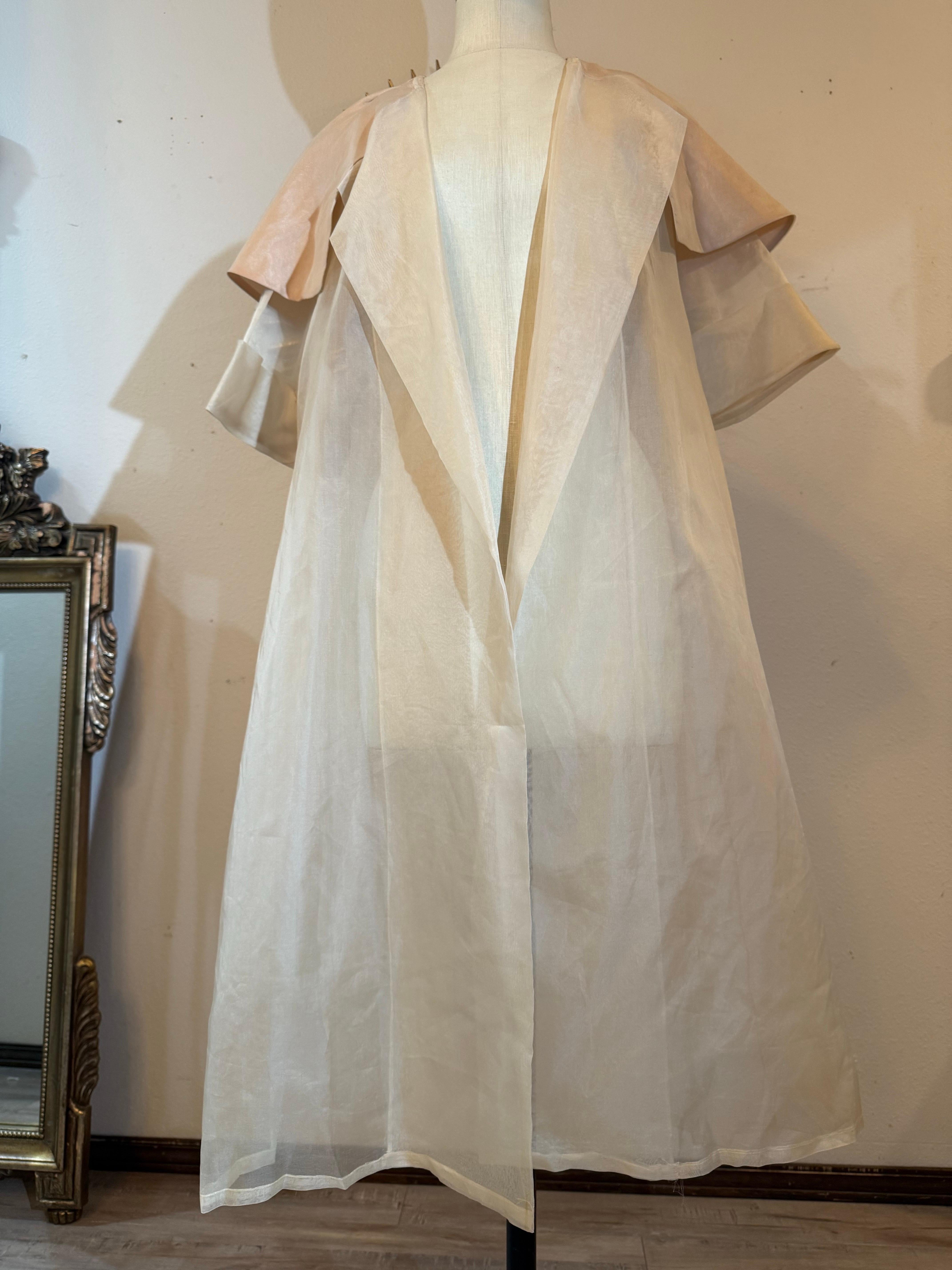 Abito 2 pezzi in organza e cappotto trasparente con colletto grande degli anni '50 In condizioni ottime in vendita a Gresham, OR