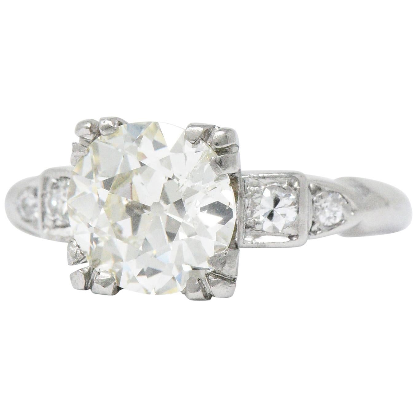 1950's 2.01 CTW Diamond And Palladium Engagement Ring GIA Certified