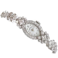 1950s 2.06 Carat Diamond and White Gold Ladies Cocktail Watch 