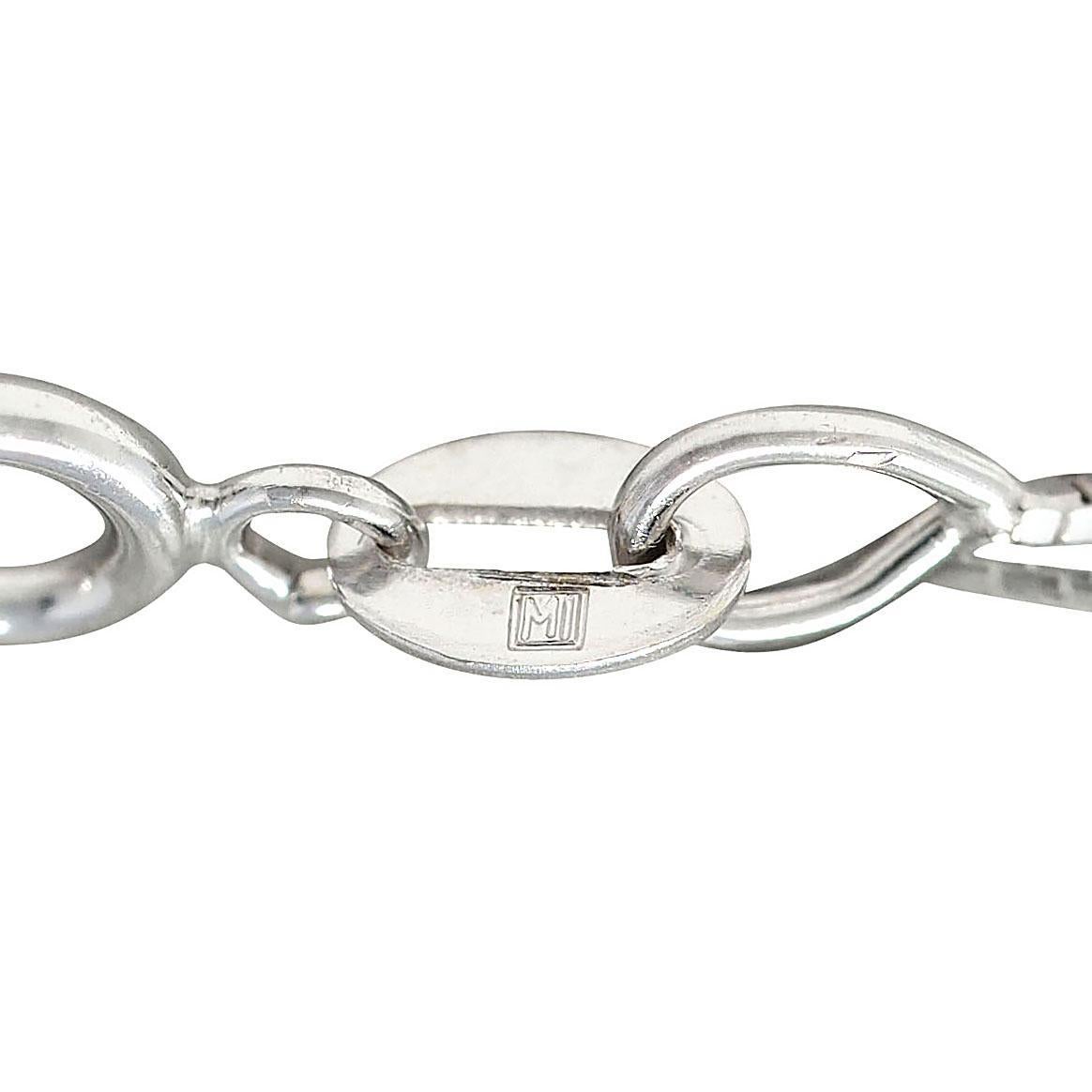 1950's 2.10 CTW Diamant 14 Karat Weißgold Vintage Herz Anhänger Halskette im Angebot 3