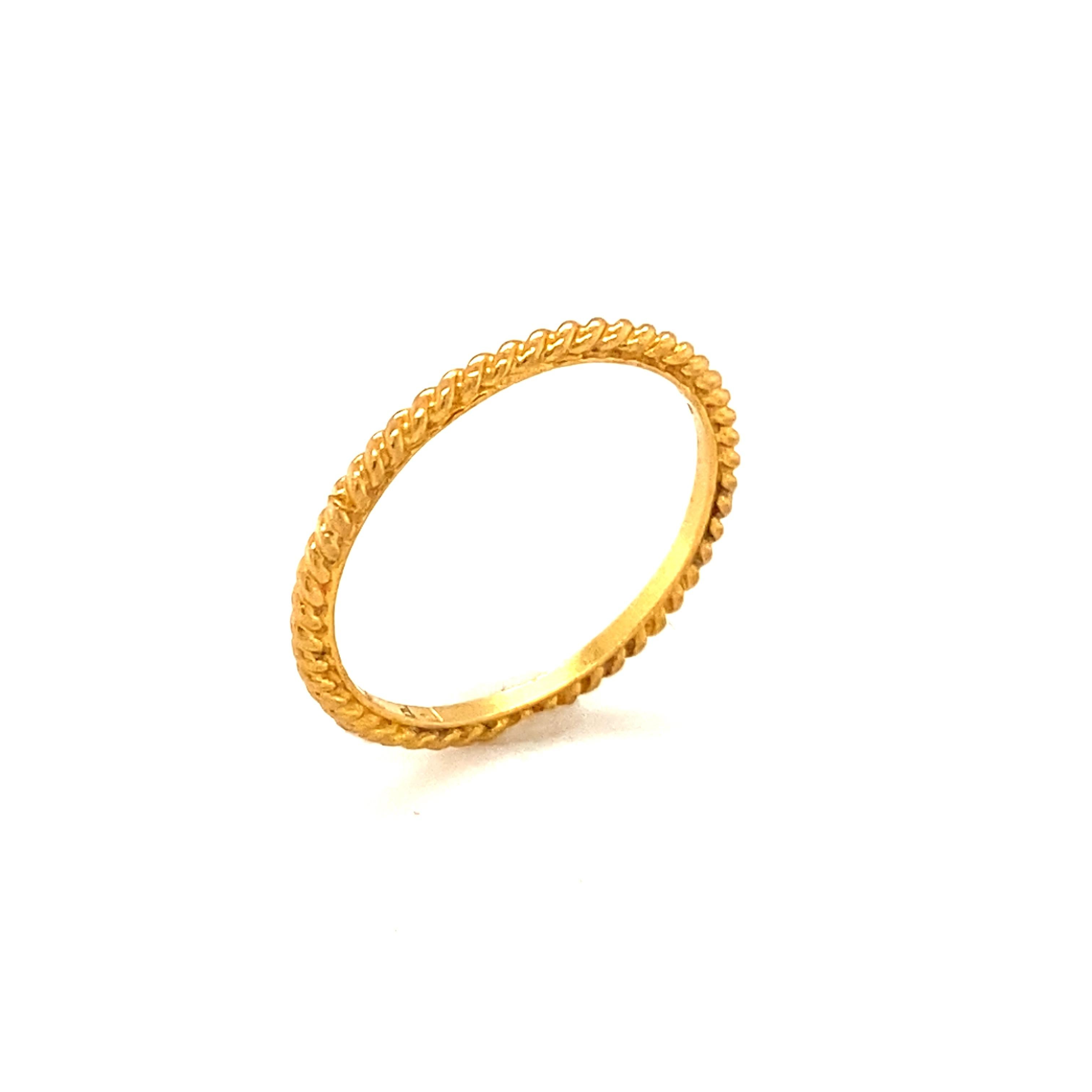 gerippter Bandring aus 22 Karat Gelbgold, 1950er Jahre im Zustand „Hervorragend“ in Hicksville, NY